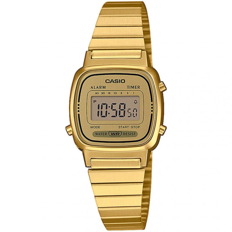 Casio Ladies Watch Digital Vintage Classic Flat Link Gold LA670WGA-9DF-GR8 Sunglasses