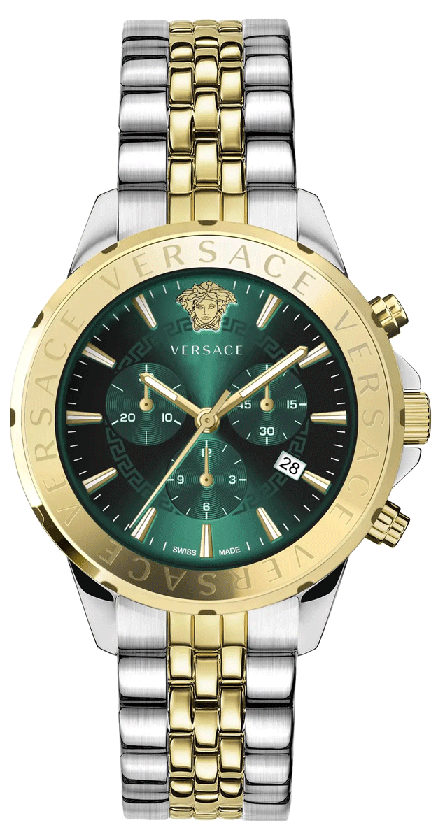Versace Men's Watch Chrono Signature Green Bracelet VEV602023-GR8 Sunglasses