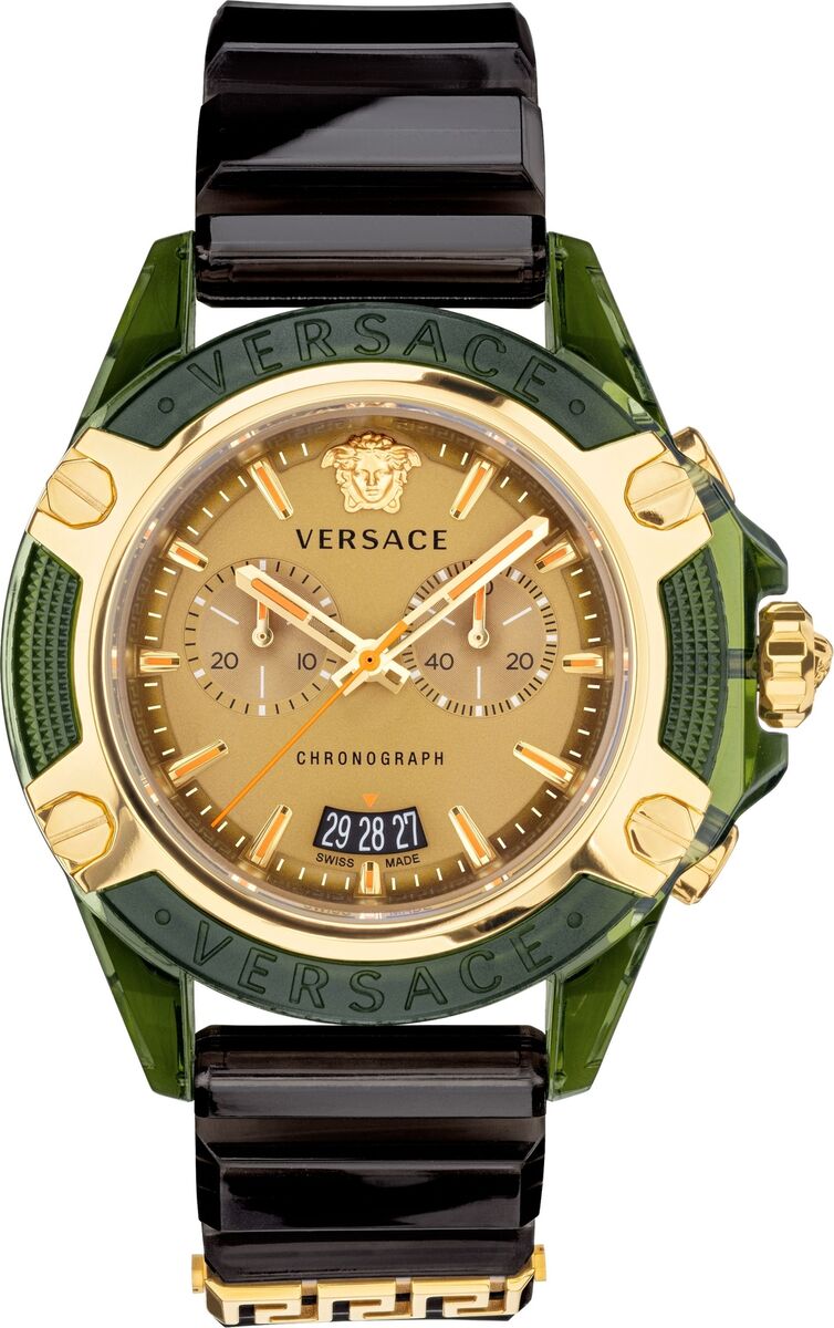 Versace Unisex Watch Chronograph Active Military Green VEZ700321-GR8 Sunglasses