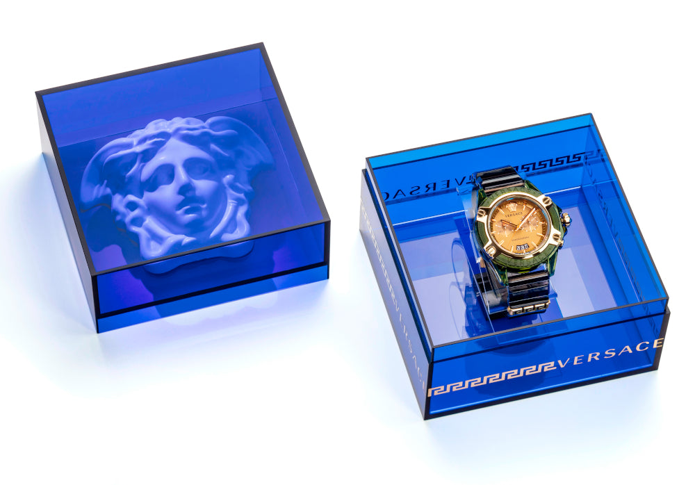 Versace Unisex Watch Chronograph Active Military Green VEZ700321-GR8 Sunglasses