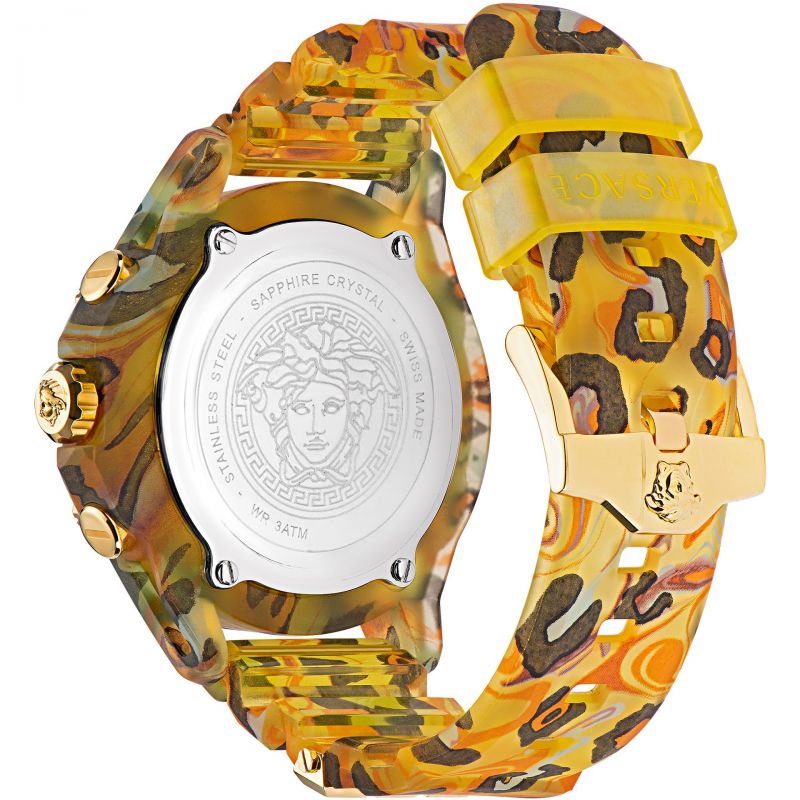 Versace Unisex Watch Chronograph Active Yellow Leopard VEZ700822-GR8 Sunglasses
