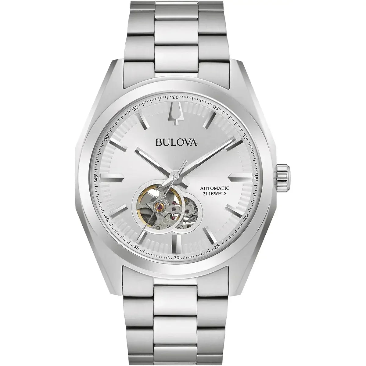 Bulova Surveyor Auto Men's Silver Watch 96A274-GR8 Sunglasses