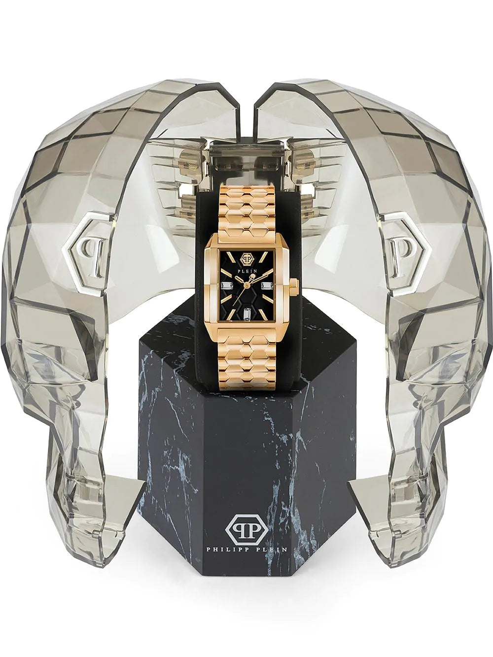 Philipp Plein Ladies Watch Offshore Square Black Gold PWMAA0622-GR8 Sunglasses