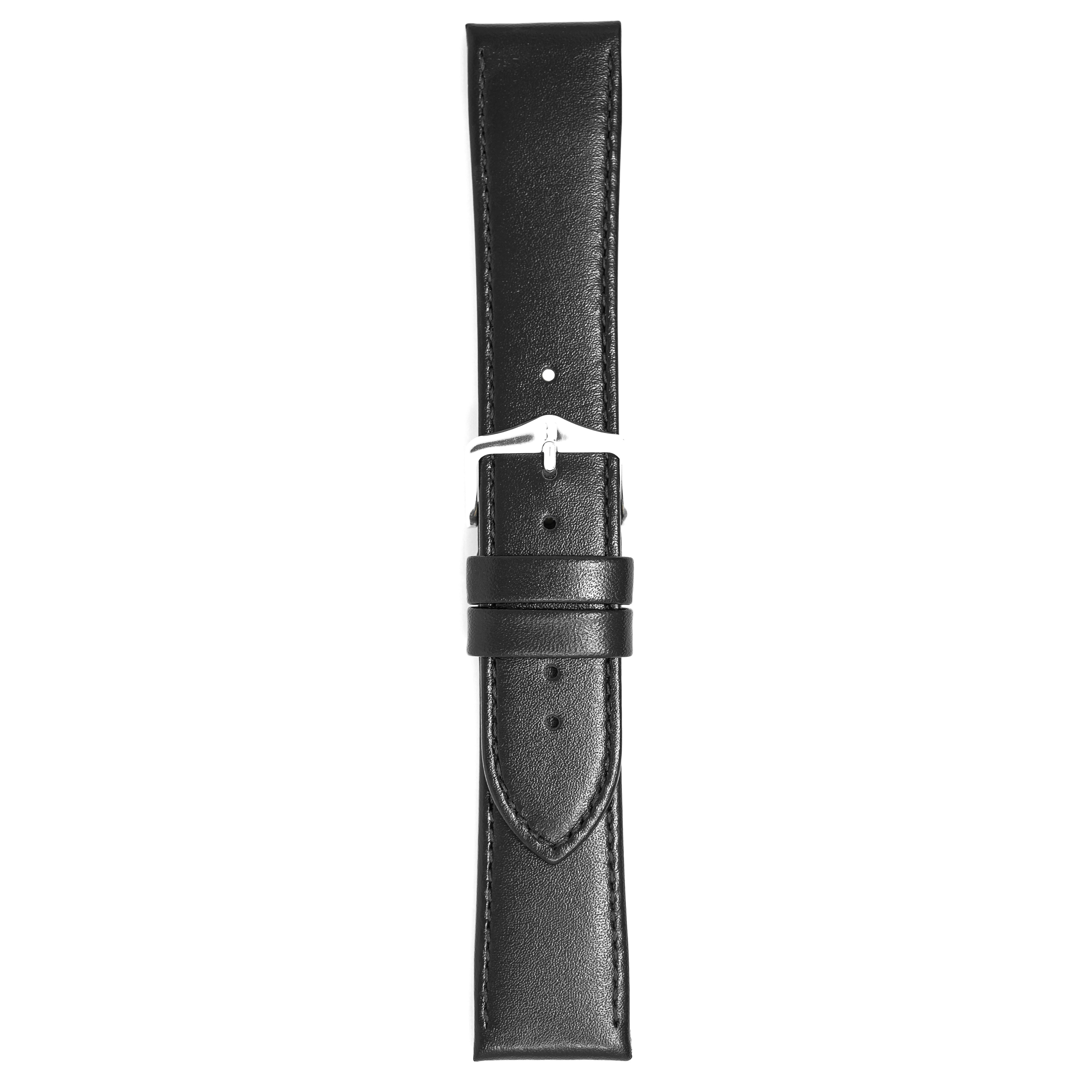 Hirsch Watch Osiris 22mm Long Black Leather Strap-GR8 Sunglasses