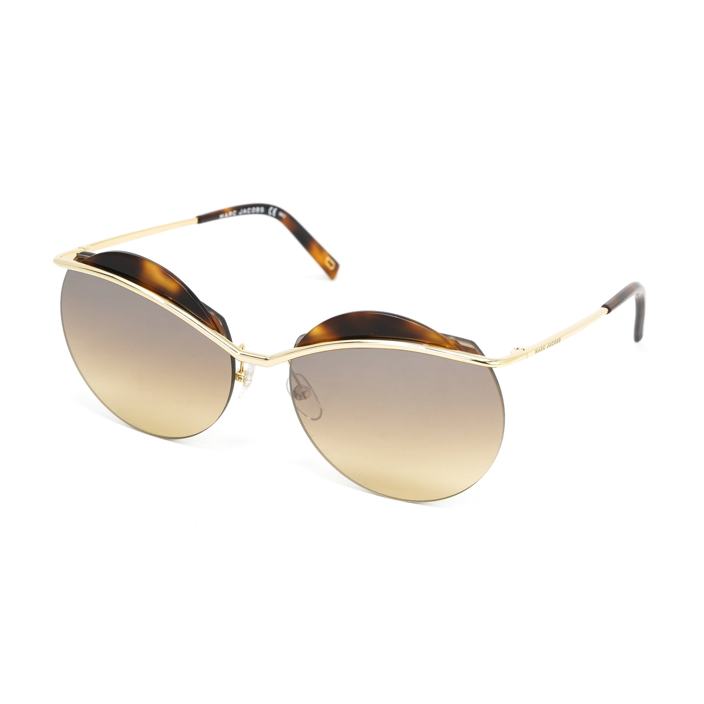 Marc Jacobs Women's Gold Round Sunglasses Brown Tortoise MARC 102/S J5G-GR8 Sunglasses