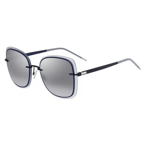 Boss by BOSS Women's Sunglasses Square Rimless Blue/Grey 1167/S PJP/GO-GR8 Sunglasses