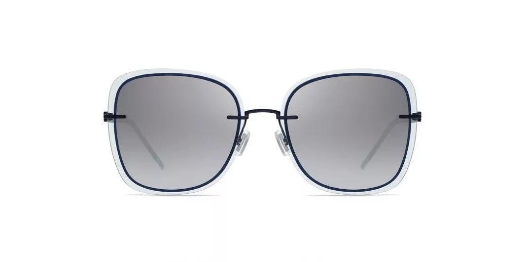 Boss by BOSS Women's Sunglasses Square Rimless Blue/Grey 1167/S PJP/GO-GR8 Sunglasses