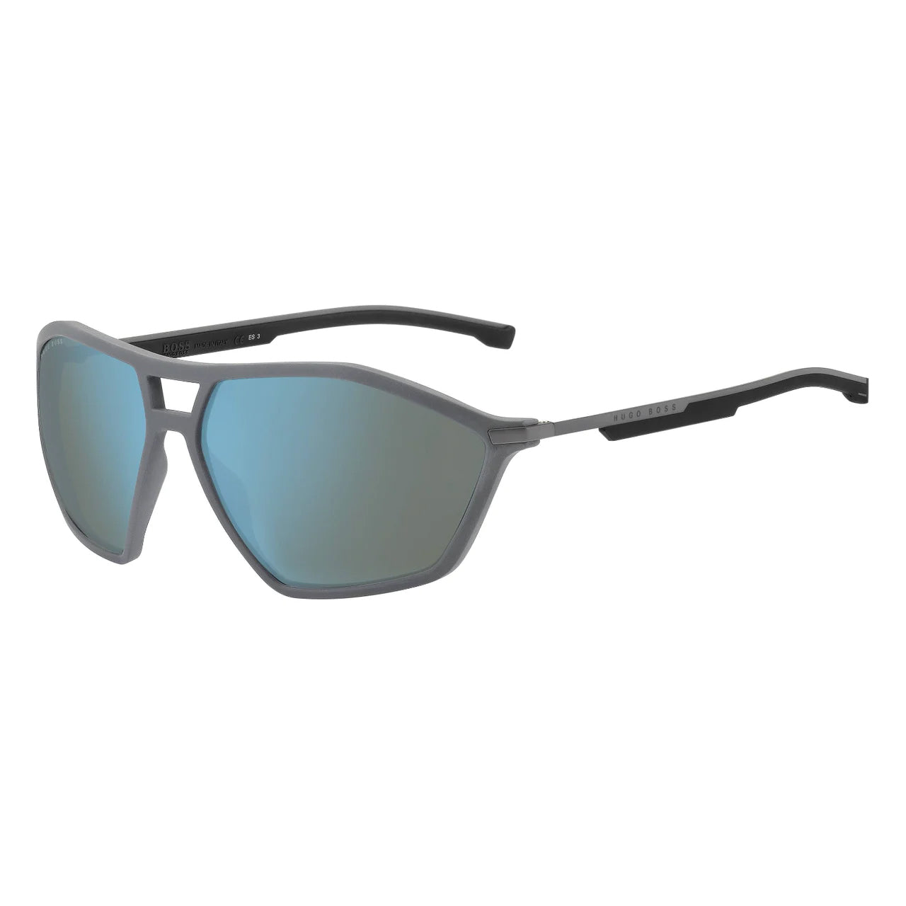 Boss by BOSS Men's Sunglasses Angular Pilot Grey/Blue 1258/S RIW/3J-GR8 Sunglasses