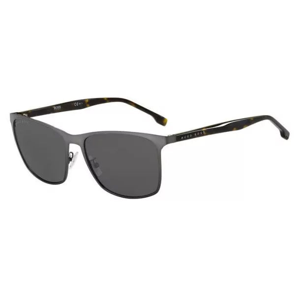 Boss by BOSS Men's Sunglasses Classic Square Ruthenium/Grey 1291/F/S R80 IR 59-GR8 Sunglasses