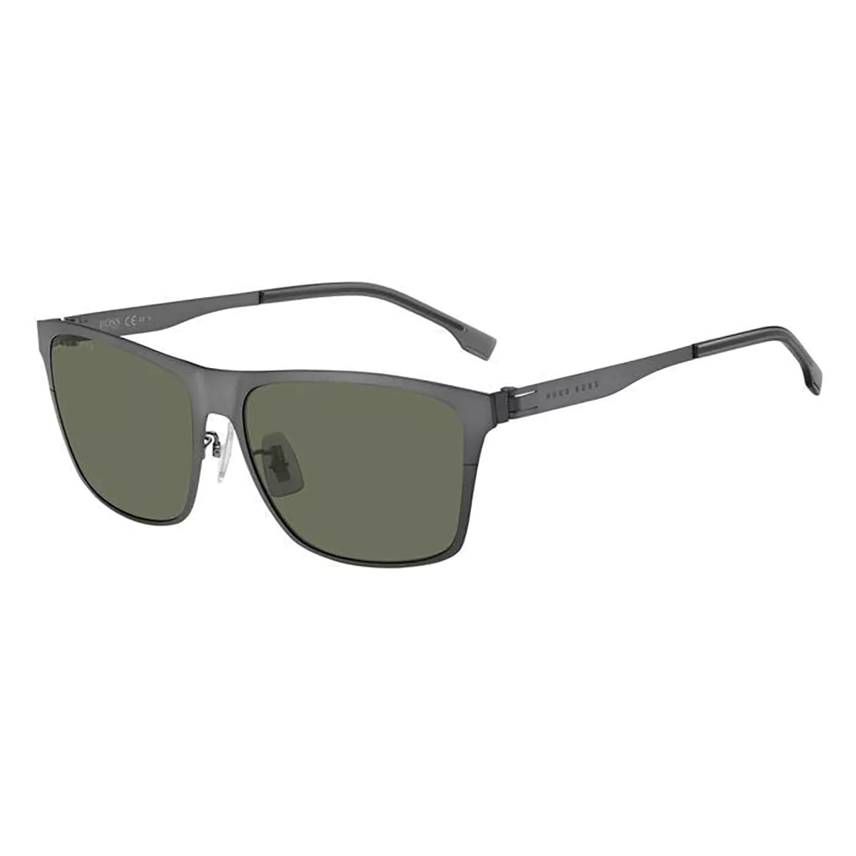 Boss by BOSS Men's Sunglasses Classic Square Ruthenium/Green 1410/F/S R80/QT