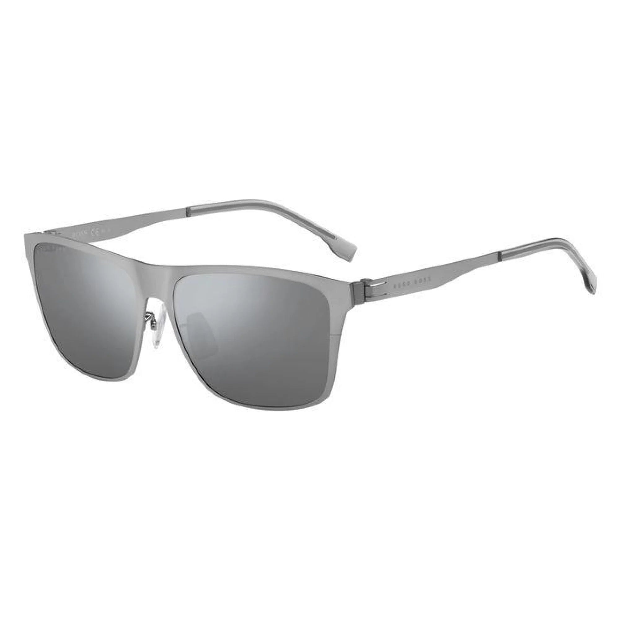 Boss by BOSS Men's Sunglasses Classic Square Silver/Grey 1410/F/S R81/T4-GR8 Sunglasses
