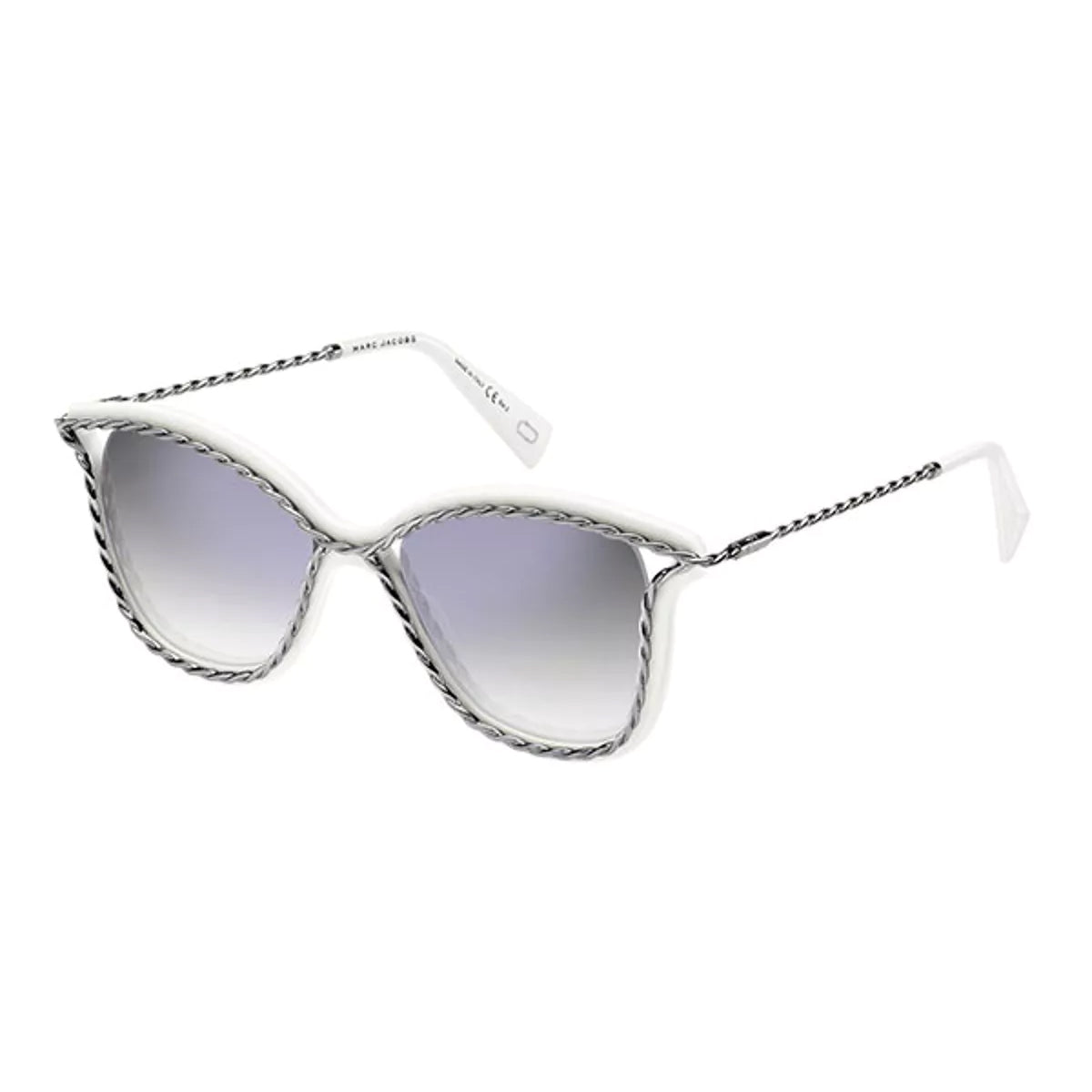 Marc Jacobs Women's Cat Eye Sunglasses White Grey MARC 160/S VK6-GR8 Sunglasses