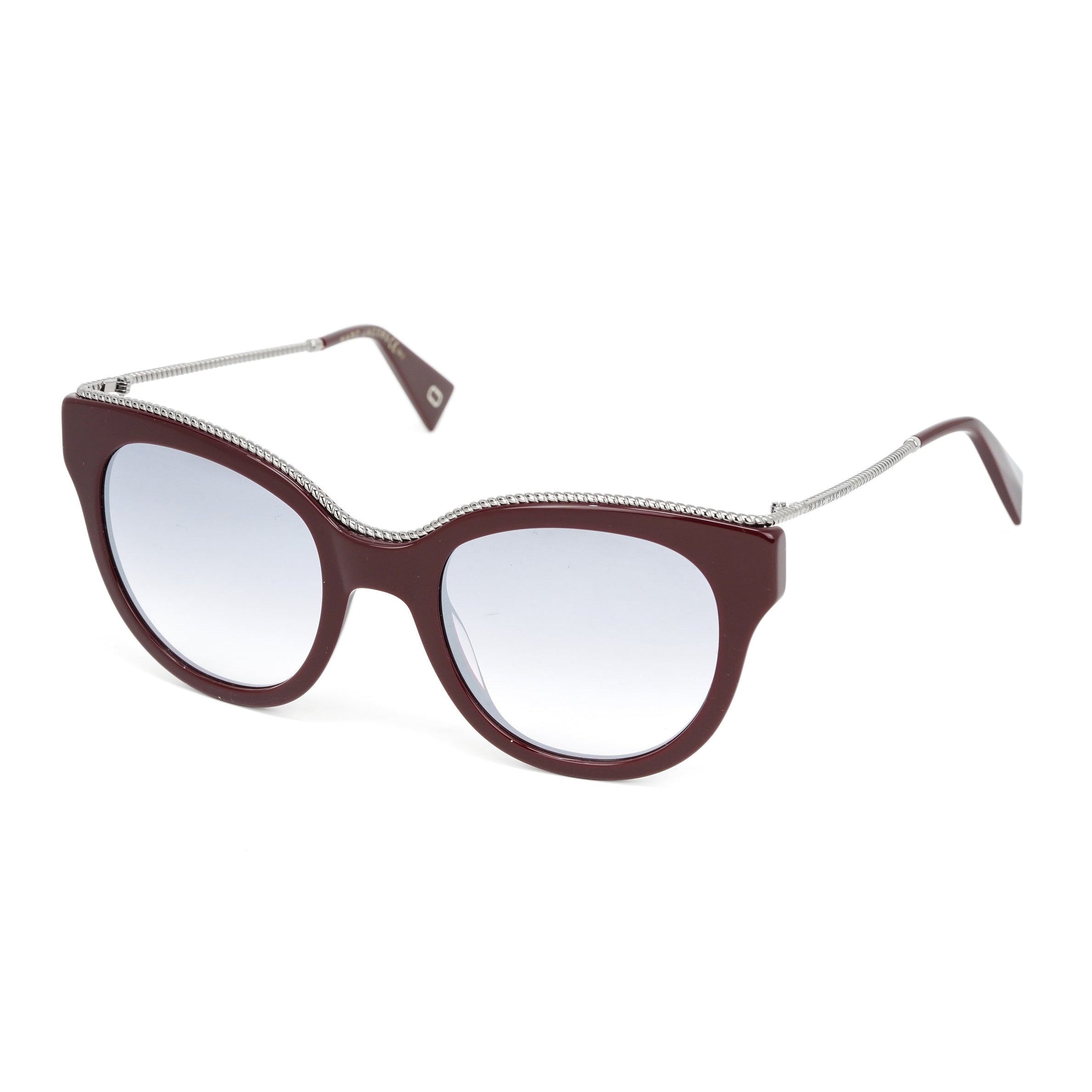 Marc Jacobs Women's Round Sunglasses Dark Red Mirrored Grey MARC 165/S LHF-GR8 Sunglasses