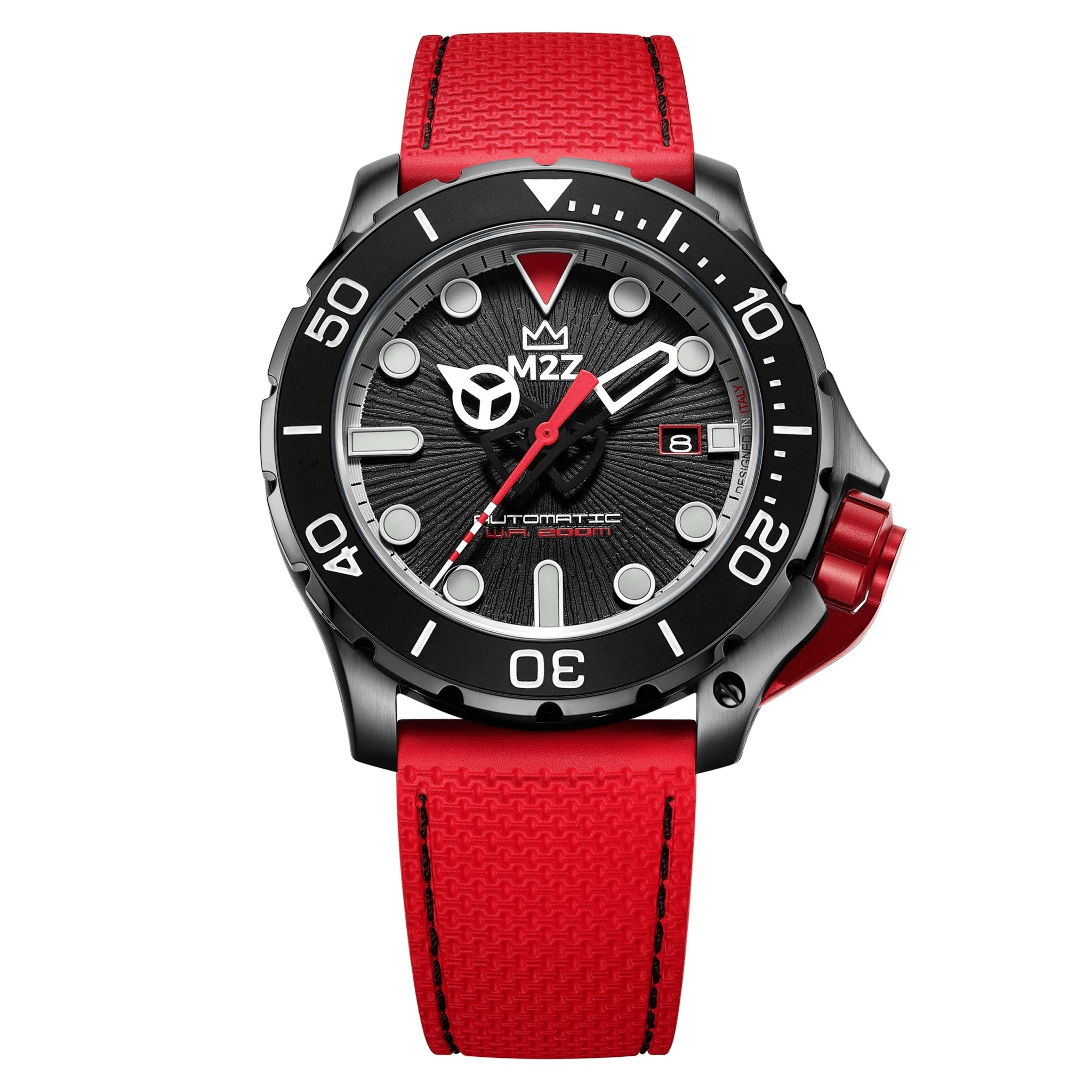 M2Z Men's Watch Diver 200 Red IP Gun 200-005-GR8 Sunglasses