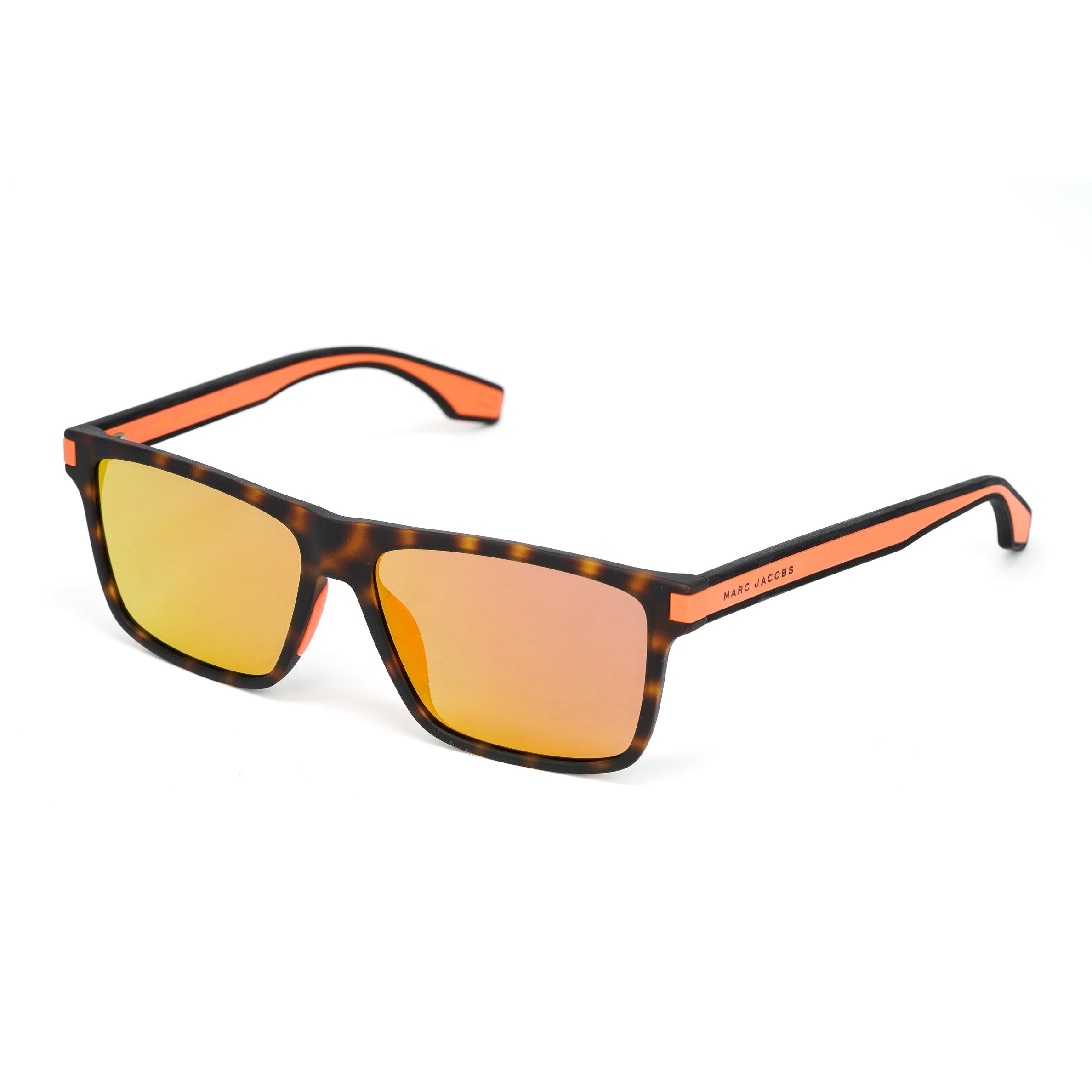Marc Jacobs Men's Rectangular Sunglasses Peach Mirror Orange MARC 286/S L9G HVNA-GR8 Sunglasses