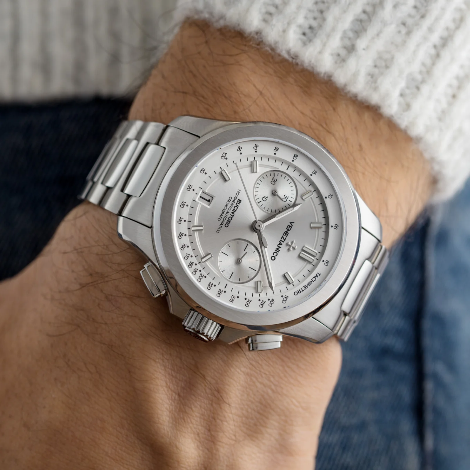 Venezianico Automatic Chronograph Watch Bucintoro 40mm Silver 8221503C-GR8 Sunglasses