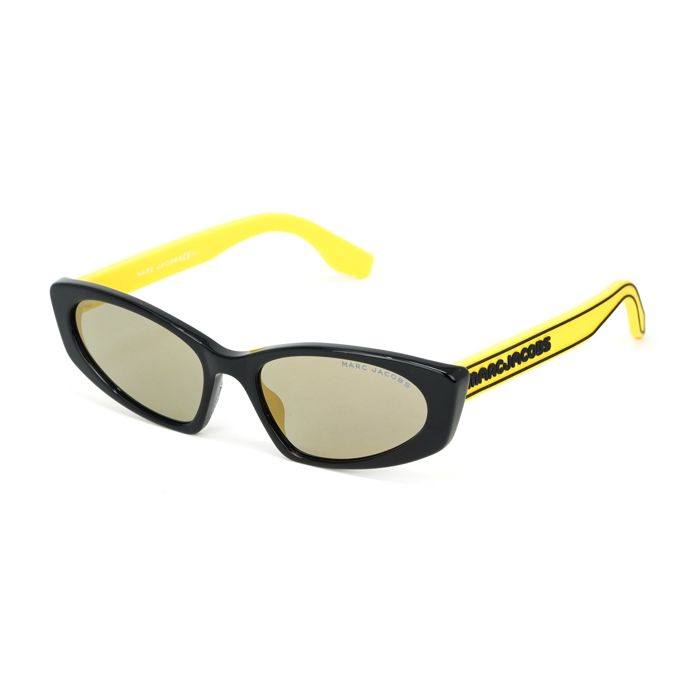 Marc Jacobs Women's Sunglasses Angular Black Yellow 356/S 40G-GR8 Sunglasses