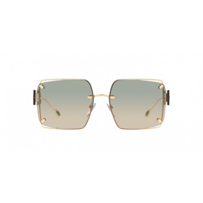 Bvlgari Women's Sunglasses Oversized Square Green/Gold Sunglasses BV6171 278/BC 59-GR8 Sunglasses