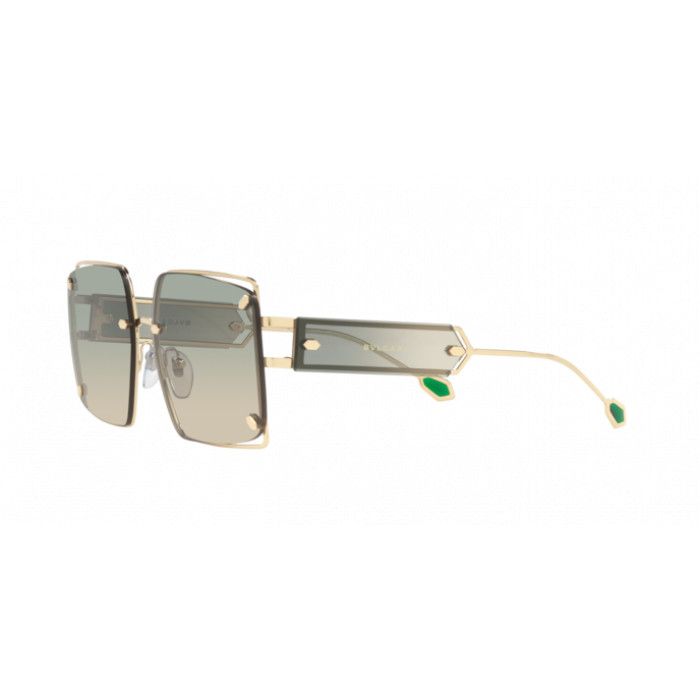Bvlgari Women's Sunglasses Oversized Square Green/Gold Sunglasses BV6171 278/BC 59-GR8 Sunglasses