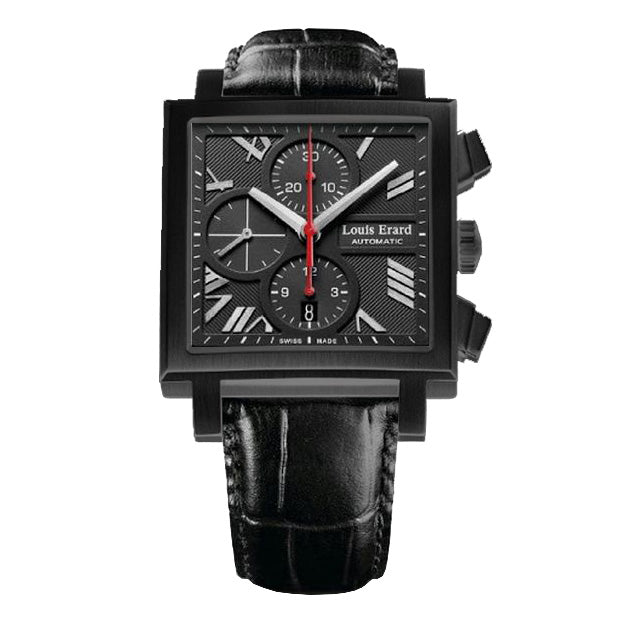 Louis Erard Watch Men's Black PVD Square Automatic Chronograph 77504AN02.BDC34-GR8 Sunglasses