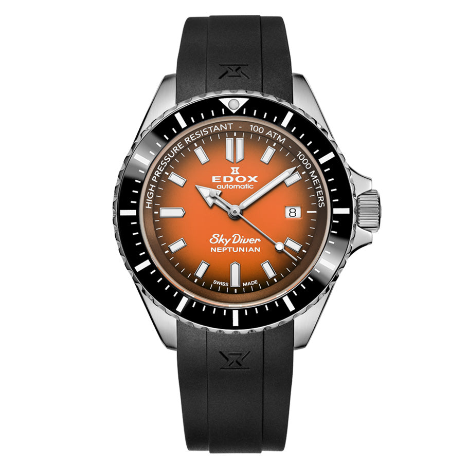Edox Men's Watch Neptunian Sky Diver Automatic Orange 80120-3NCA-ODN-GR8 Sunglasses
