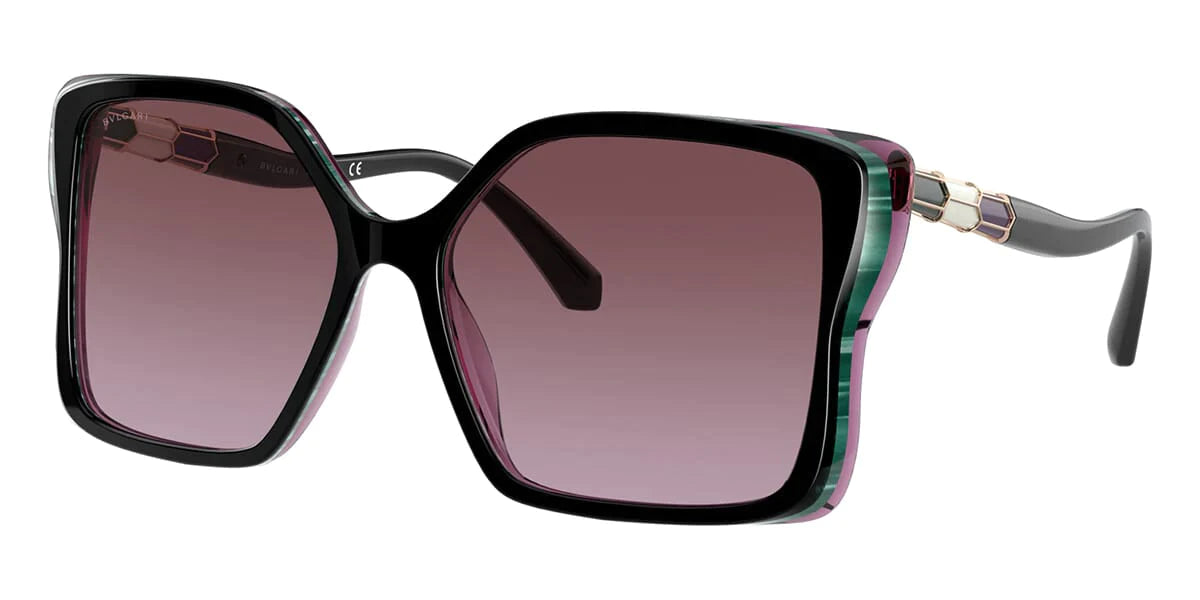 Bvlgari Women's Sunglasses Oversized Butterfly Green/Purple/Black 8229B SOLE 54858H 57-GR8 Sunglasses