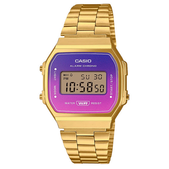 Casio Watch Digital Vintage Gold Pink/Purple A168WERG-2ADF-GR8 Sunglasses