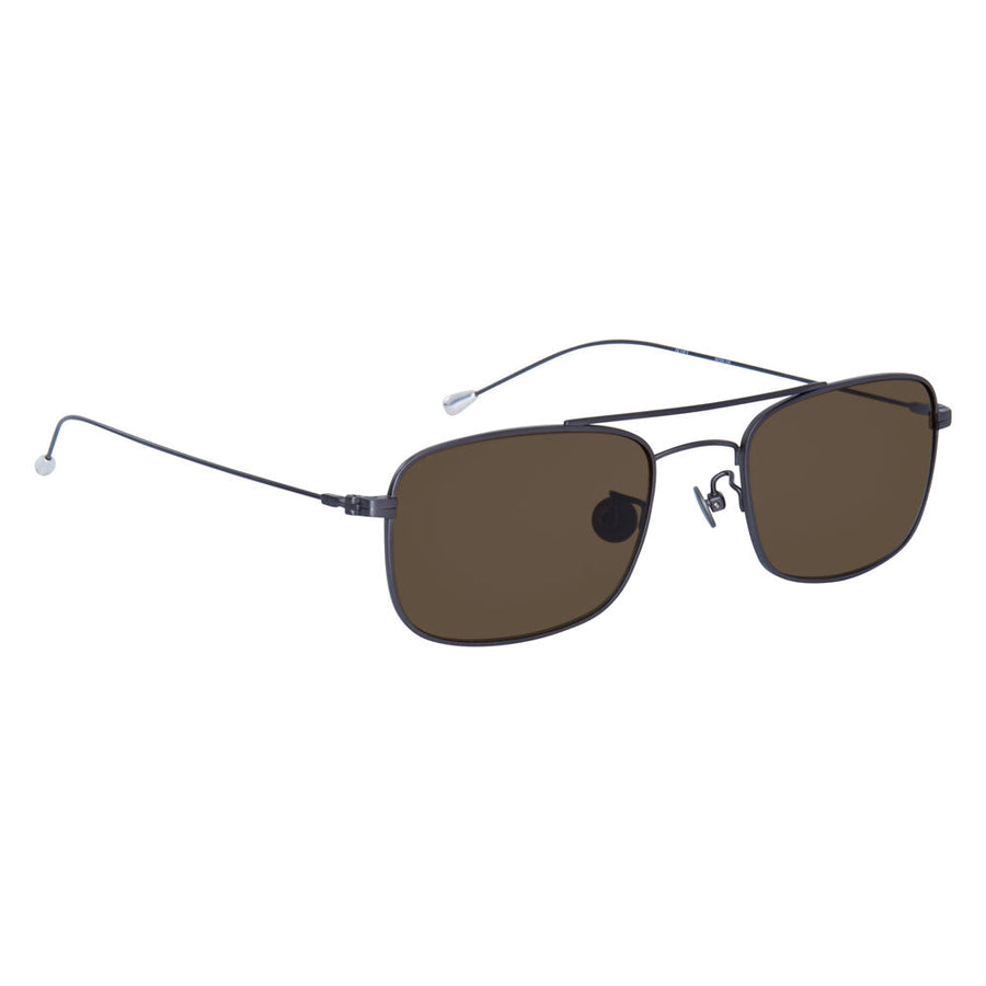 Ann Demeulemeester AD46C3SUN antique silver titanium aviator sunglasses with brown lenses