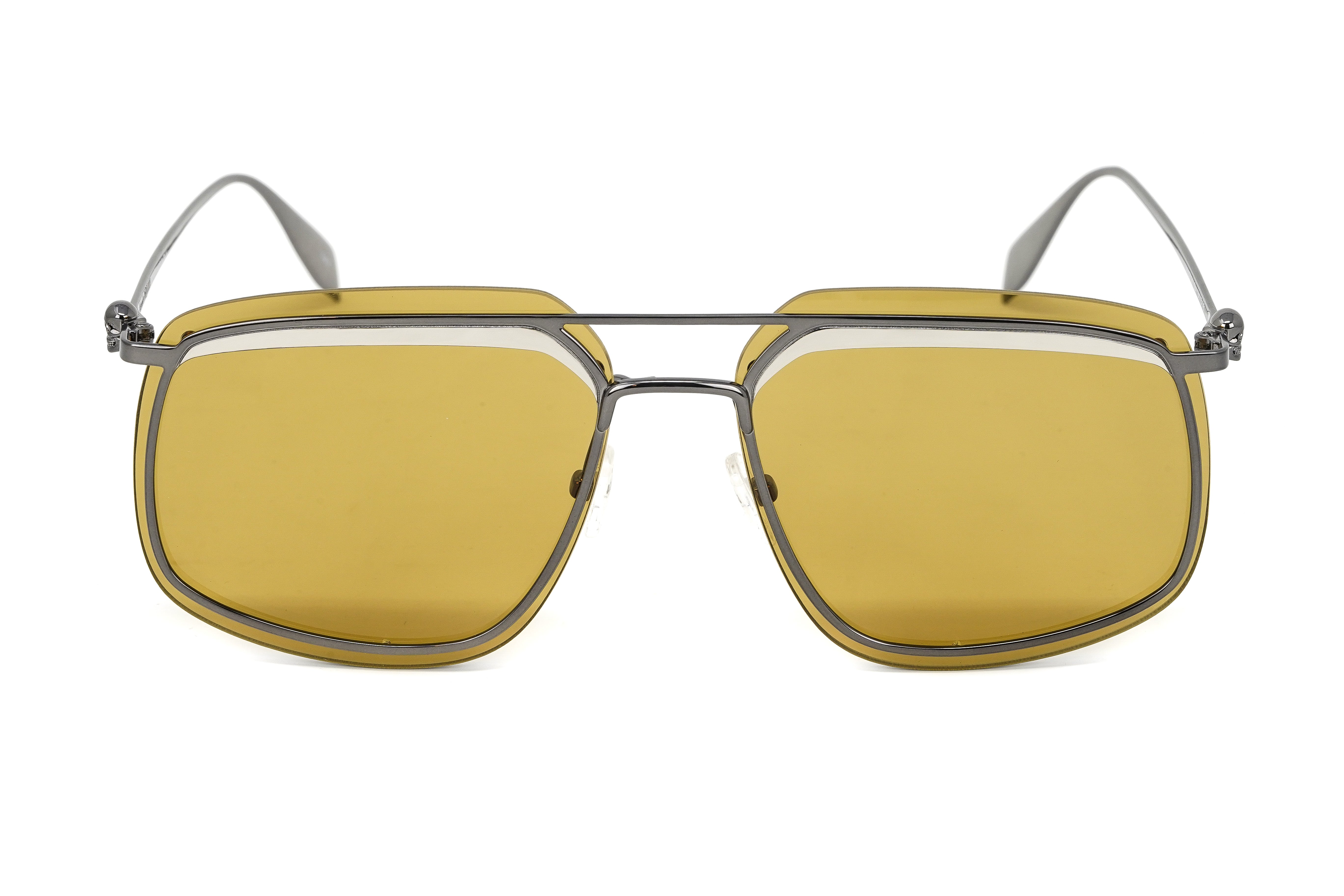 Alexander McQueen Men's Sunglasses Rimless Pilot AM0221SK-004 64-GR8 Sunglasses