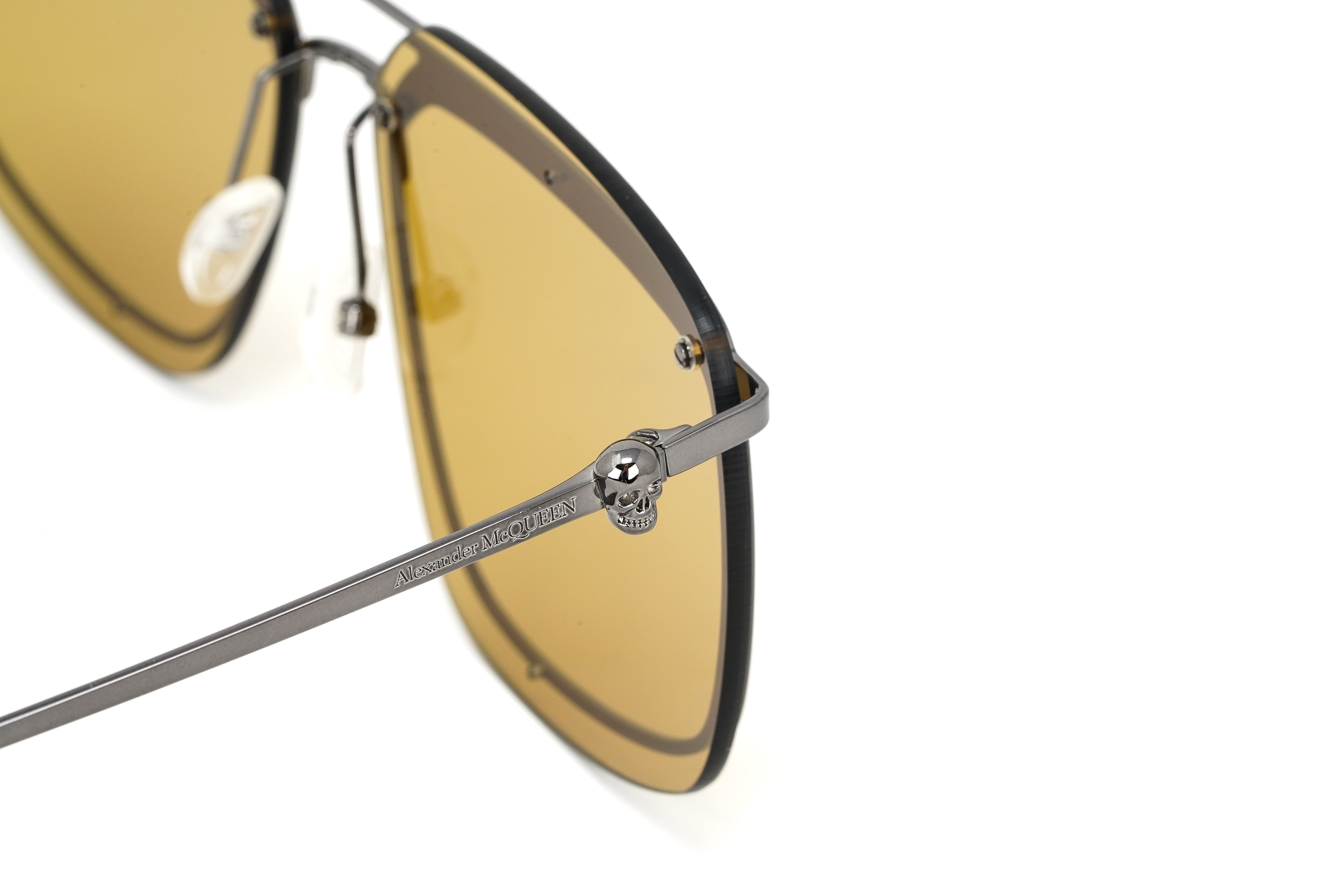 Alexander McQueen Men's Sunglasses Rimless Pilot AM0221SK-004 64-GR8 Sunglasses