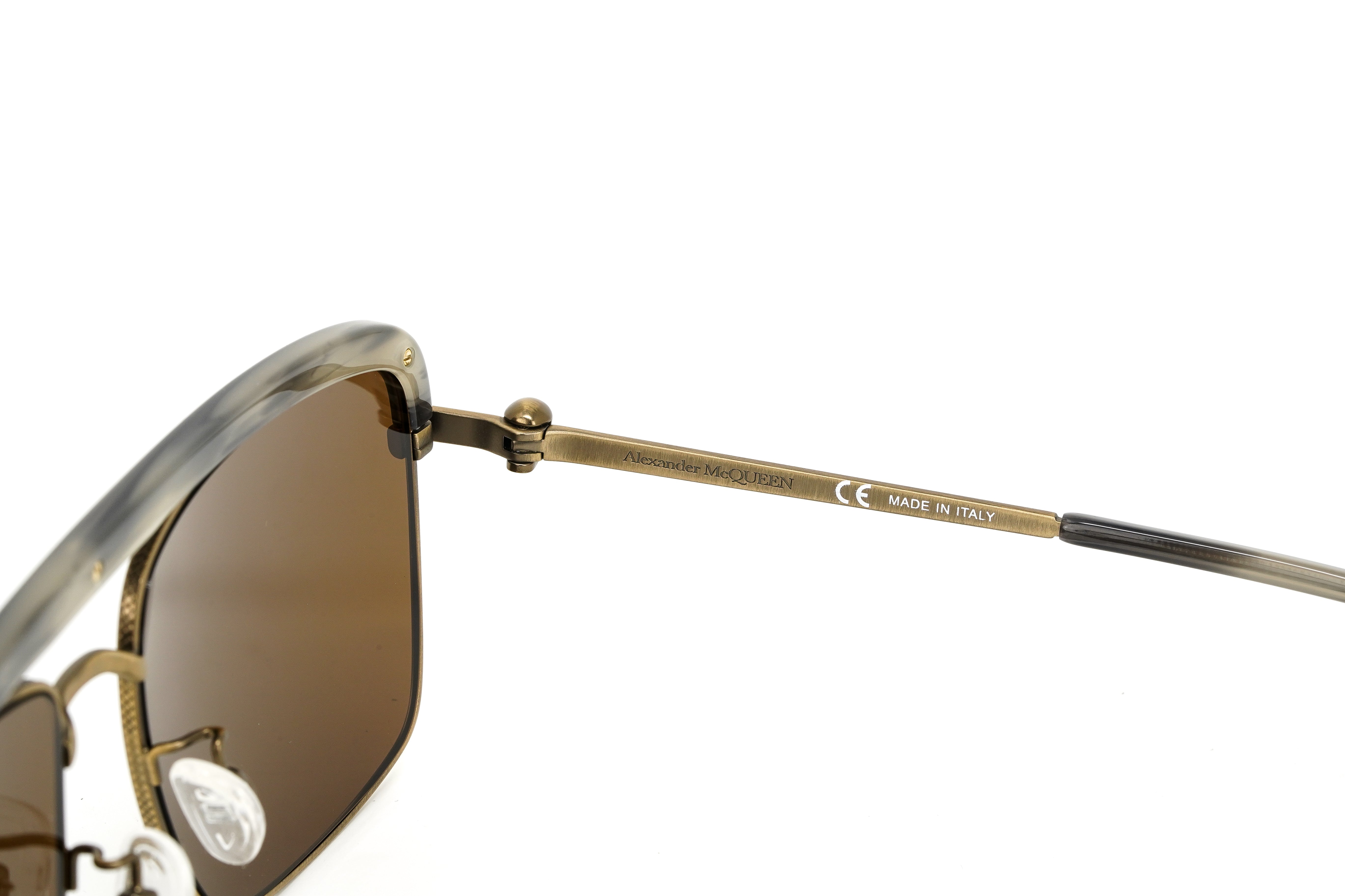 Alexander McQueen Men's Sunglasses Browline Bronze AM0258S-003 59-GR8 Sunglasses