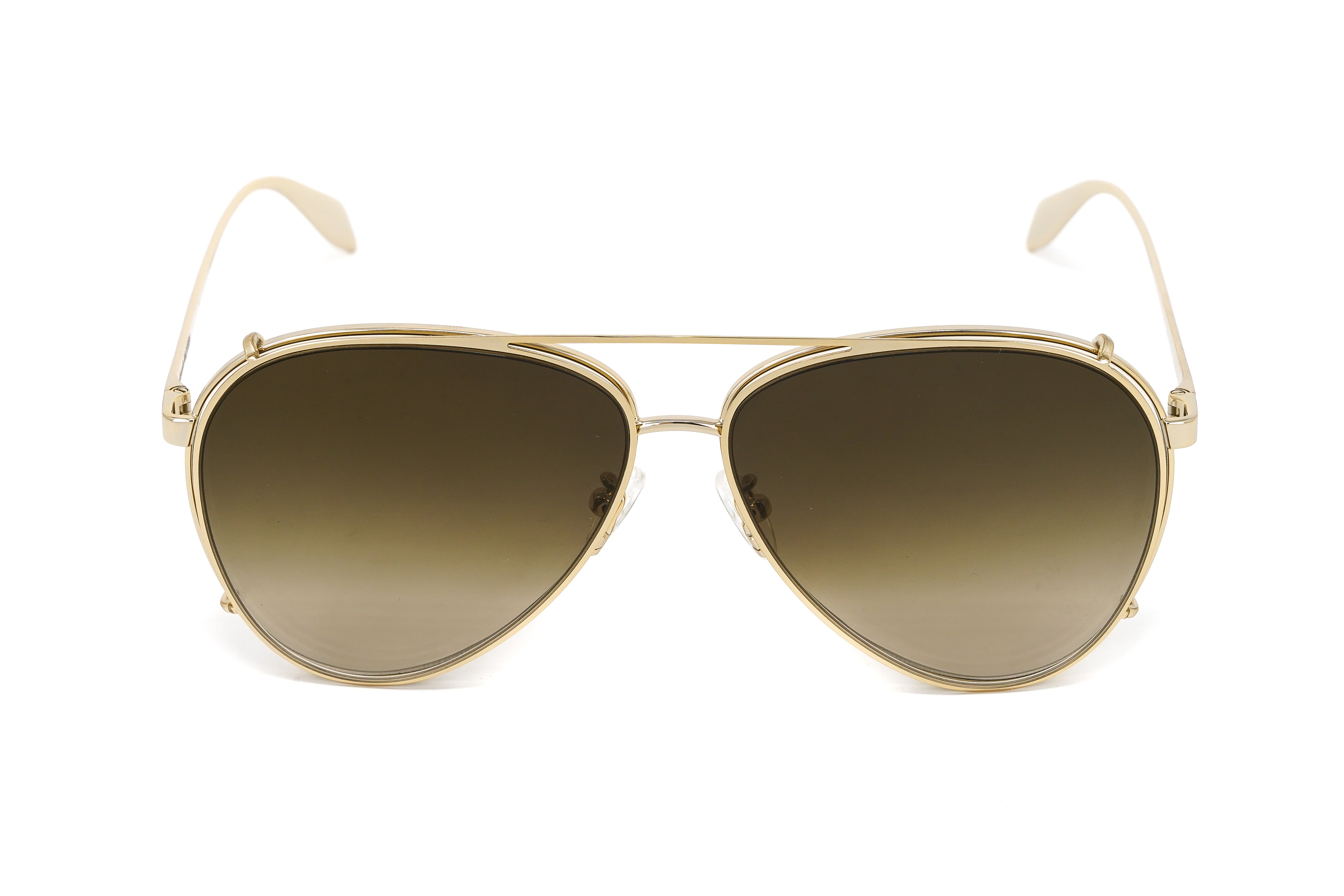 Alexander McQueen Unisex Sunglasses Pilot Gold AM0263S-002 62-GR8 Sunglasses