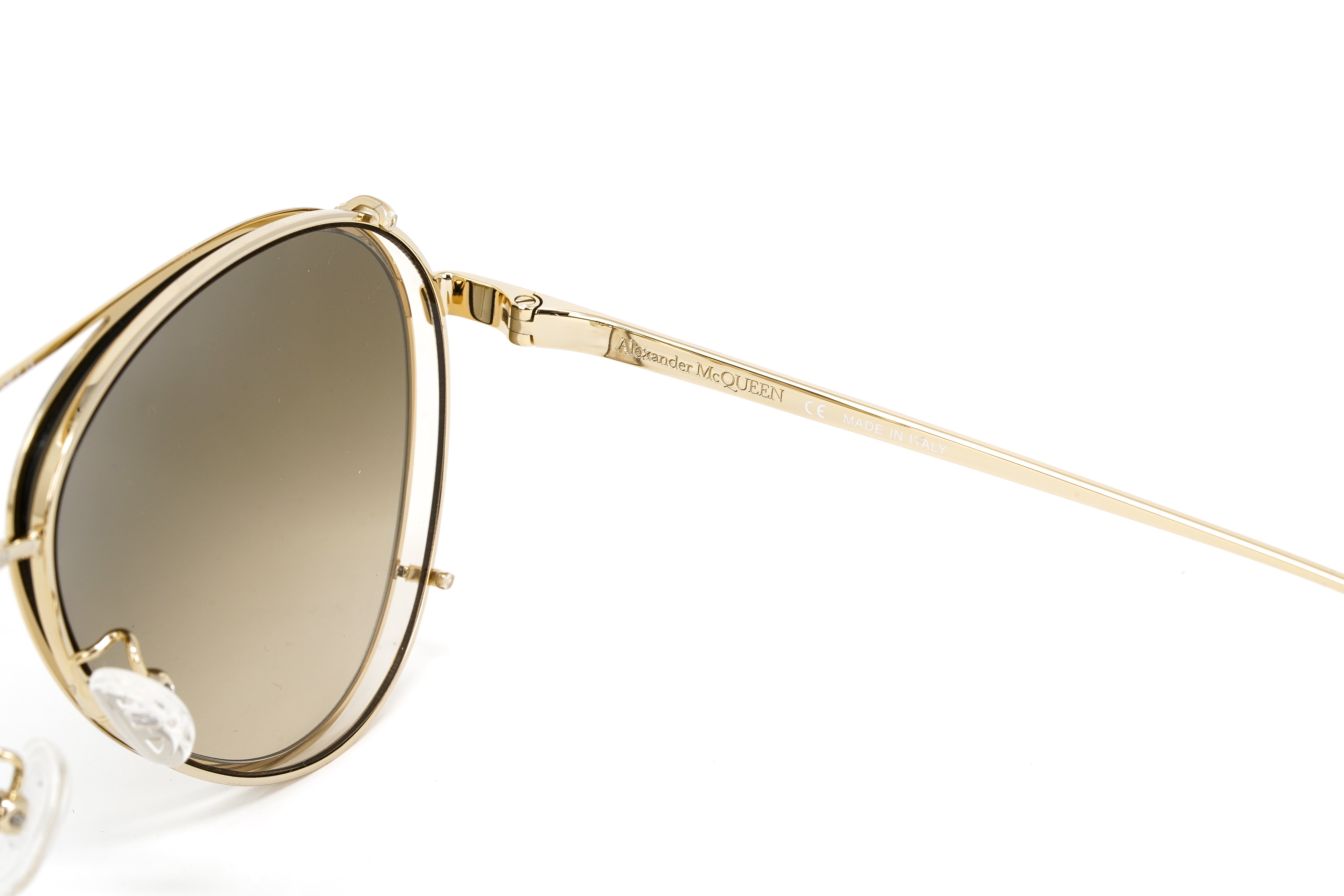 Alexander McQueen Unisex Sunglasses Pilot Gold AM0263S-002 62-GR8 Sunglasses