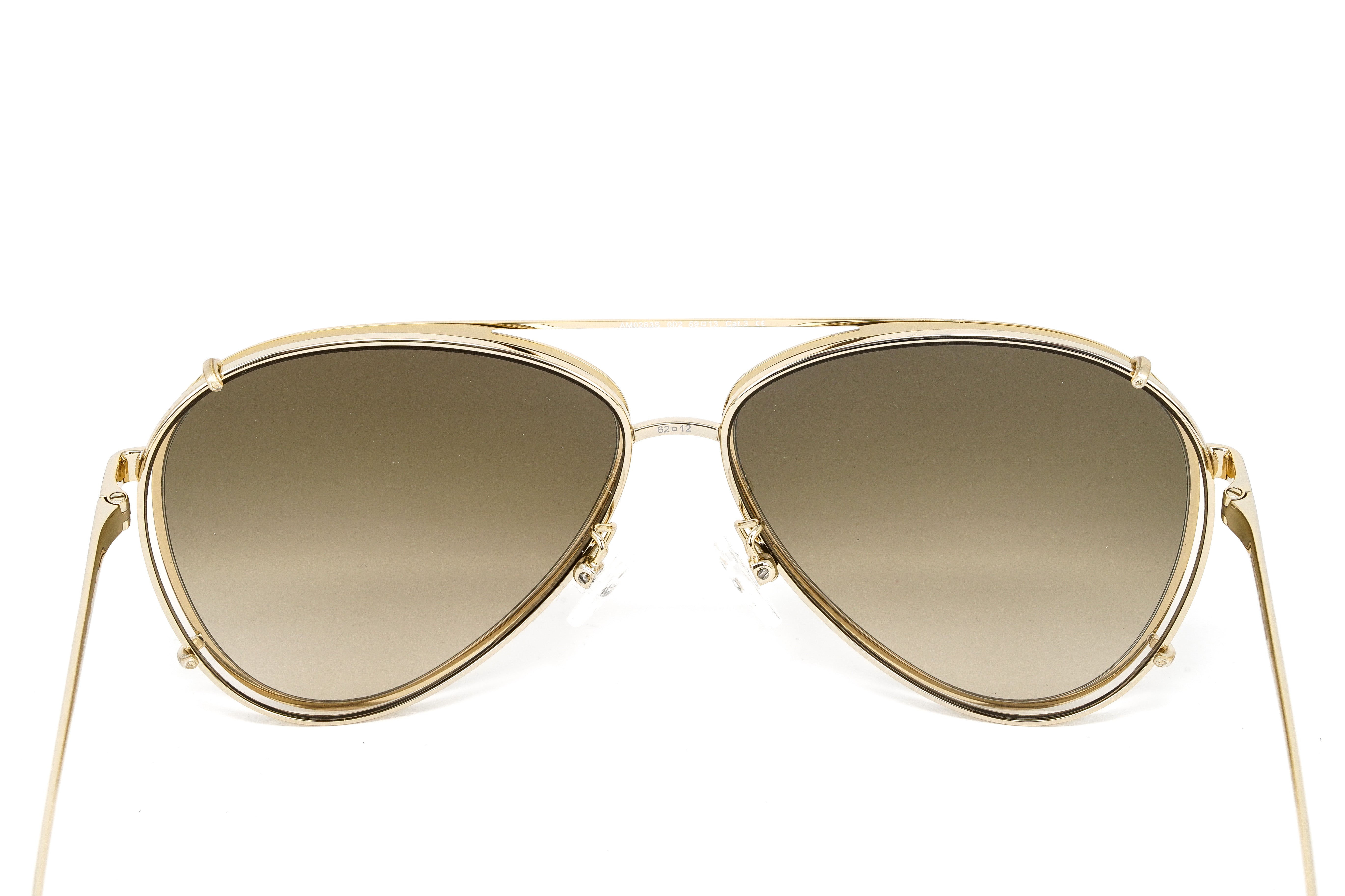 Alexander McQueen Unisex Sunglasses Pilot Gold AM0263S-002 62-GR8 Sunglasses