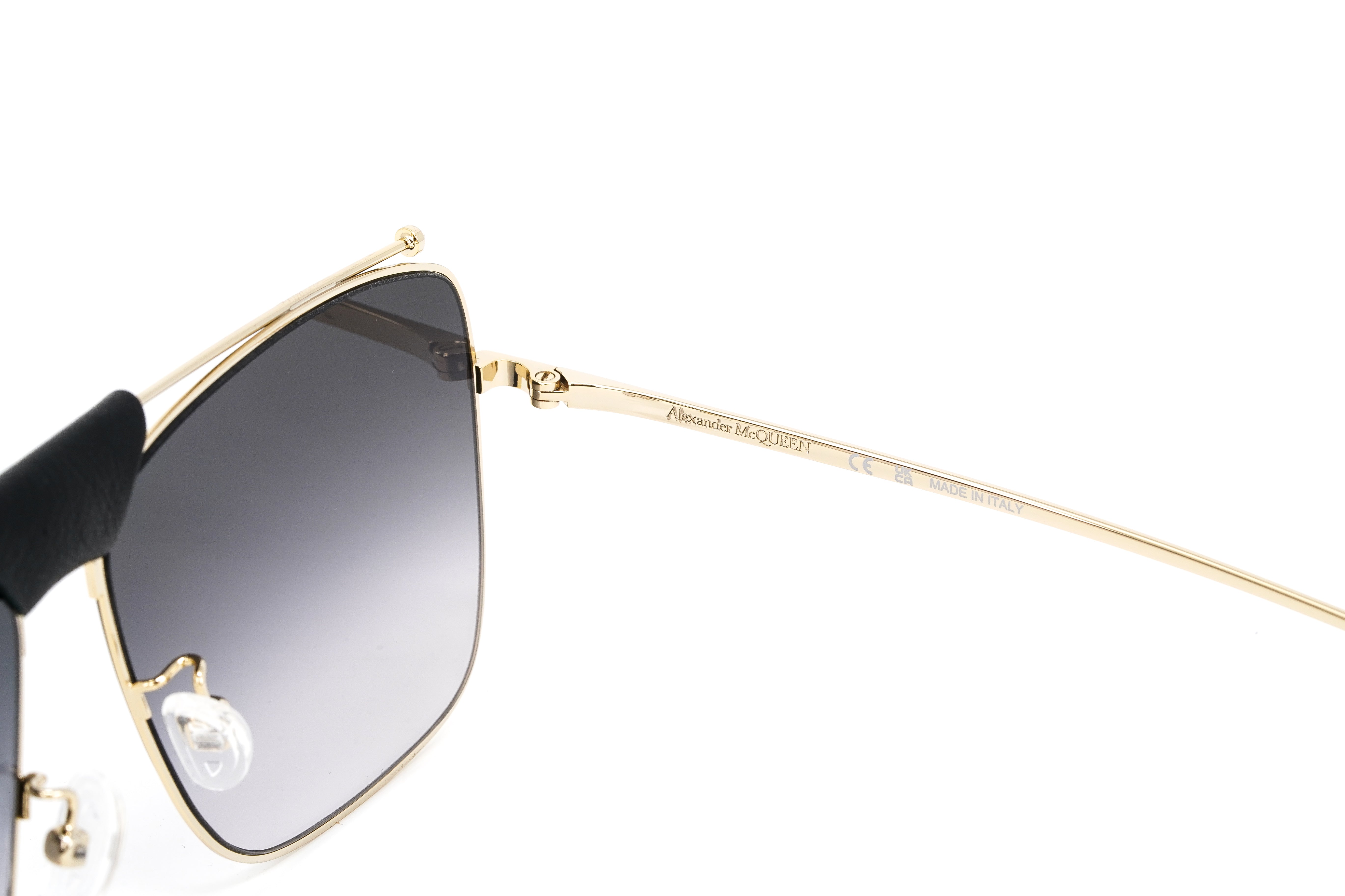 Alexander McQueen Unisex Sunglasses Browline Gold AM0318S-001 61-GR8 Sunglasses