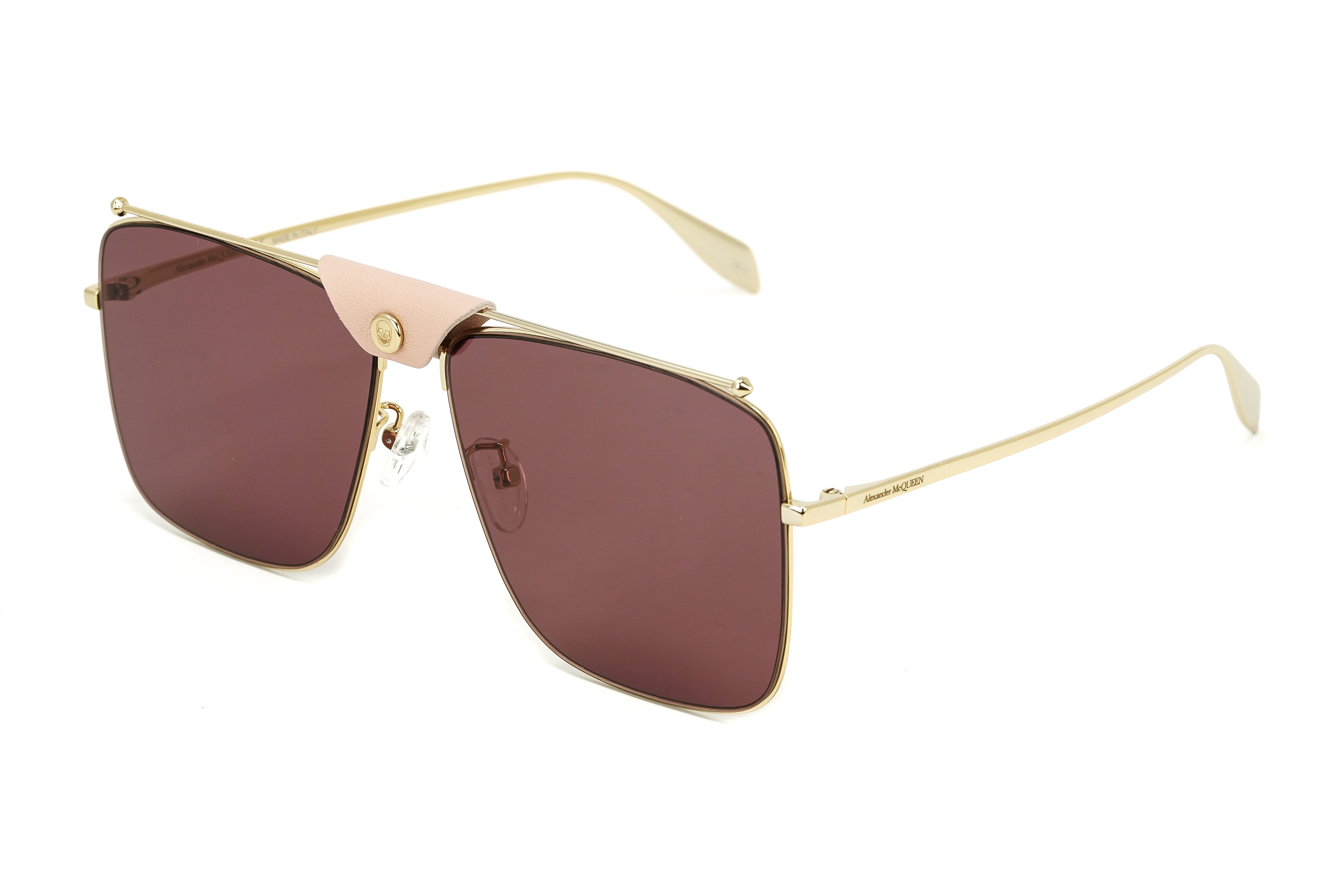 Alexander McQueen Unisex Sunglasses Browline Red AM0318S-003 61-GR8 Sunglasses