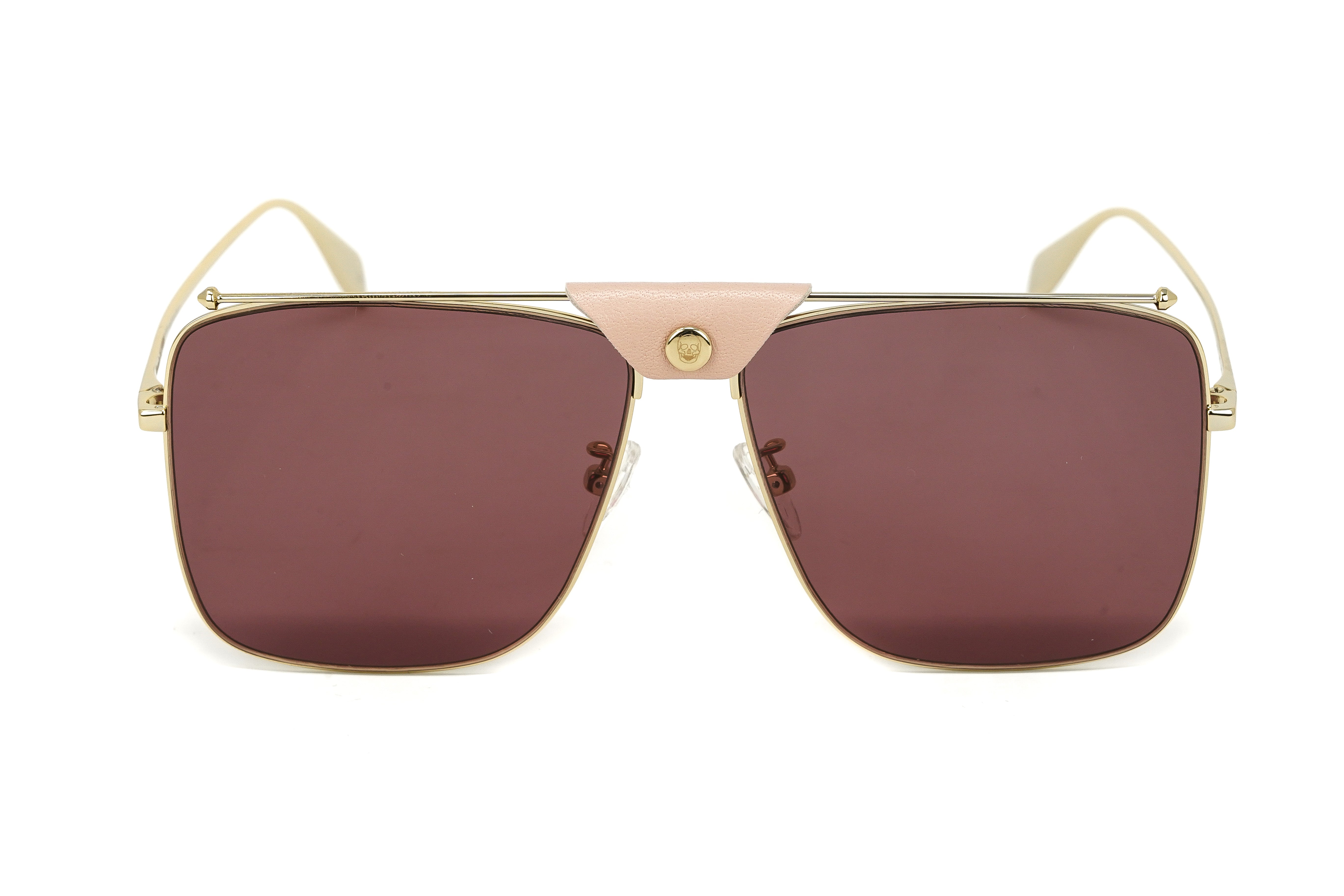 Alexander McQueen Unisex Sunglasses Browline Red AM0318S-003 61-GR8 Sunglasses