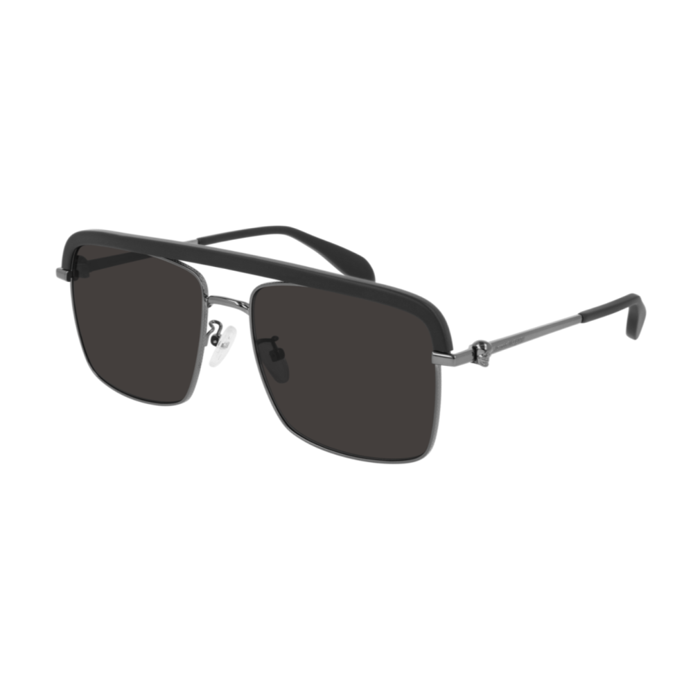 Alexander McQueen Men's Sunglasses Browline Grey/Black AM0258S-002 59-GR8 Sunglasses