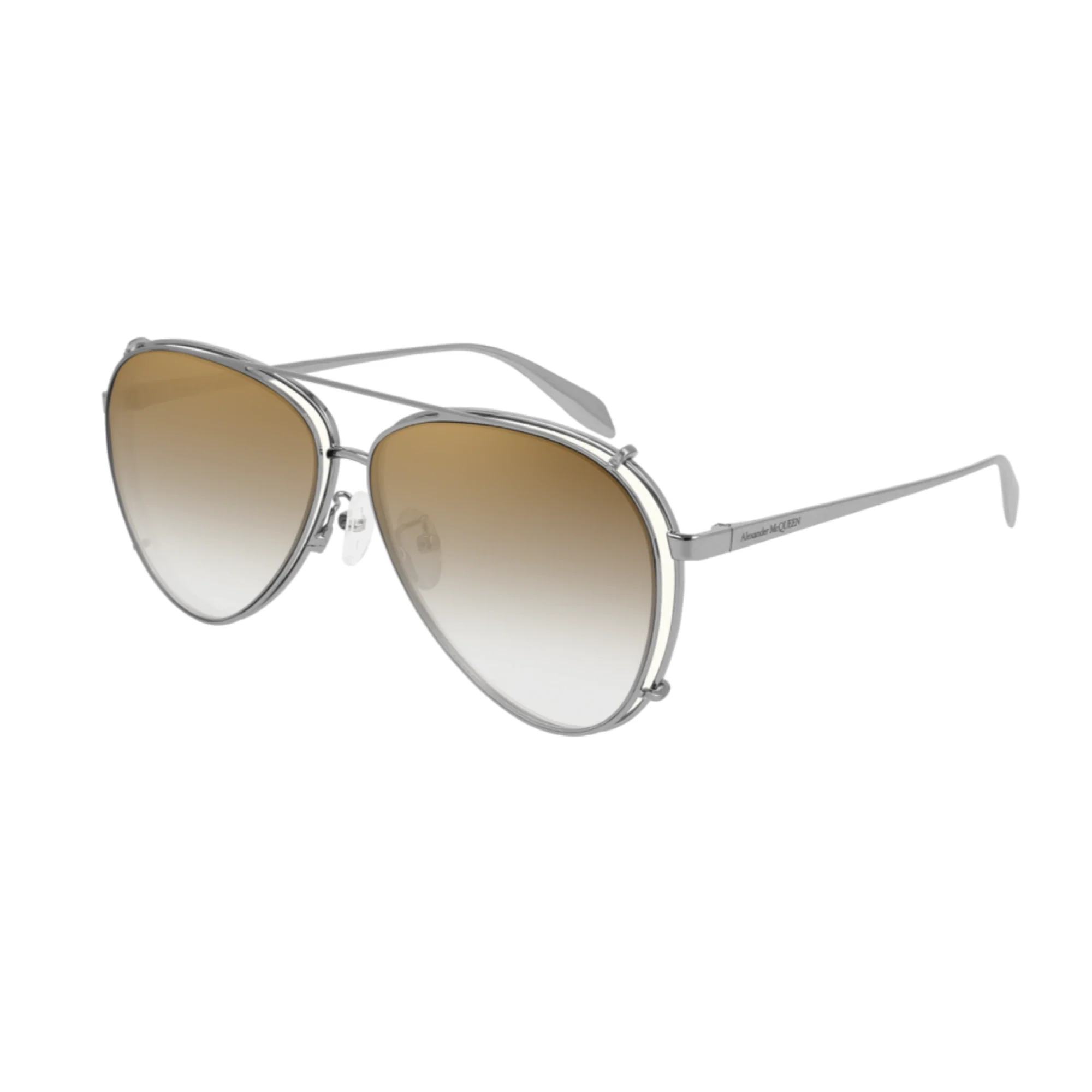 Alexander McQueen Unisex Sunglasses Pilot Bronze AM0263S-003 62-GR8 Sunglasses