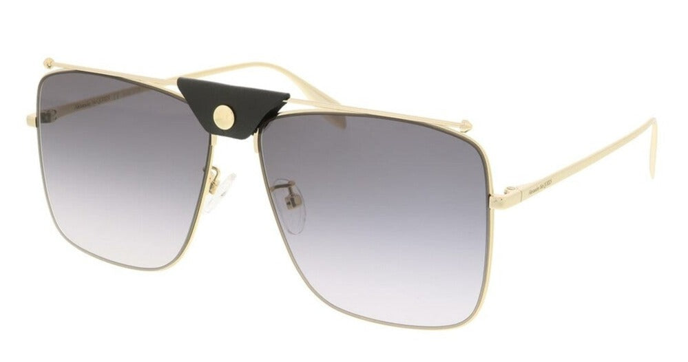 Alexander McQueen Unisex Sunglasses Browline Gold AM0318S-001 61-GR8 Sunglasses