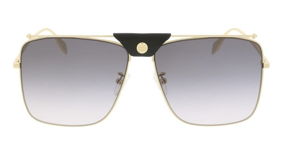 Alexander McQueen Unisex Sunglasses Browline Gold AM0318S-001 61-GR8 Sunglasses