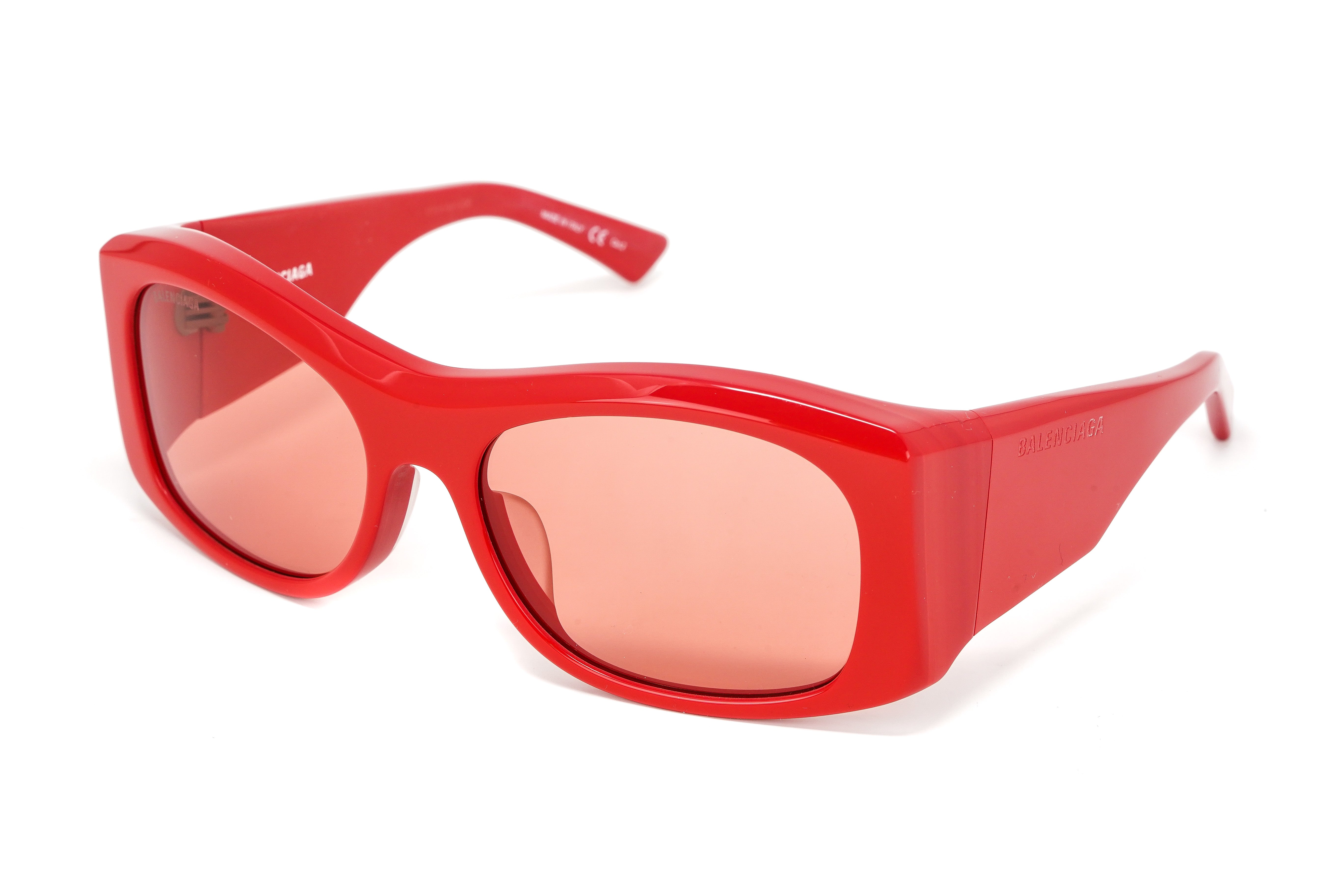 Balenciaga Unisex Sunglasses Warpaound Red BB0001S-001 59-GR8 Sunglasses