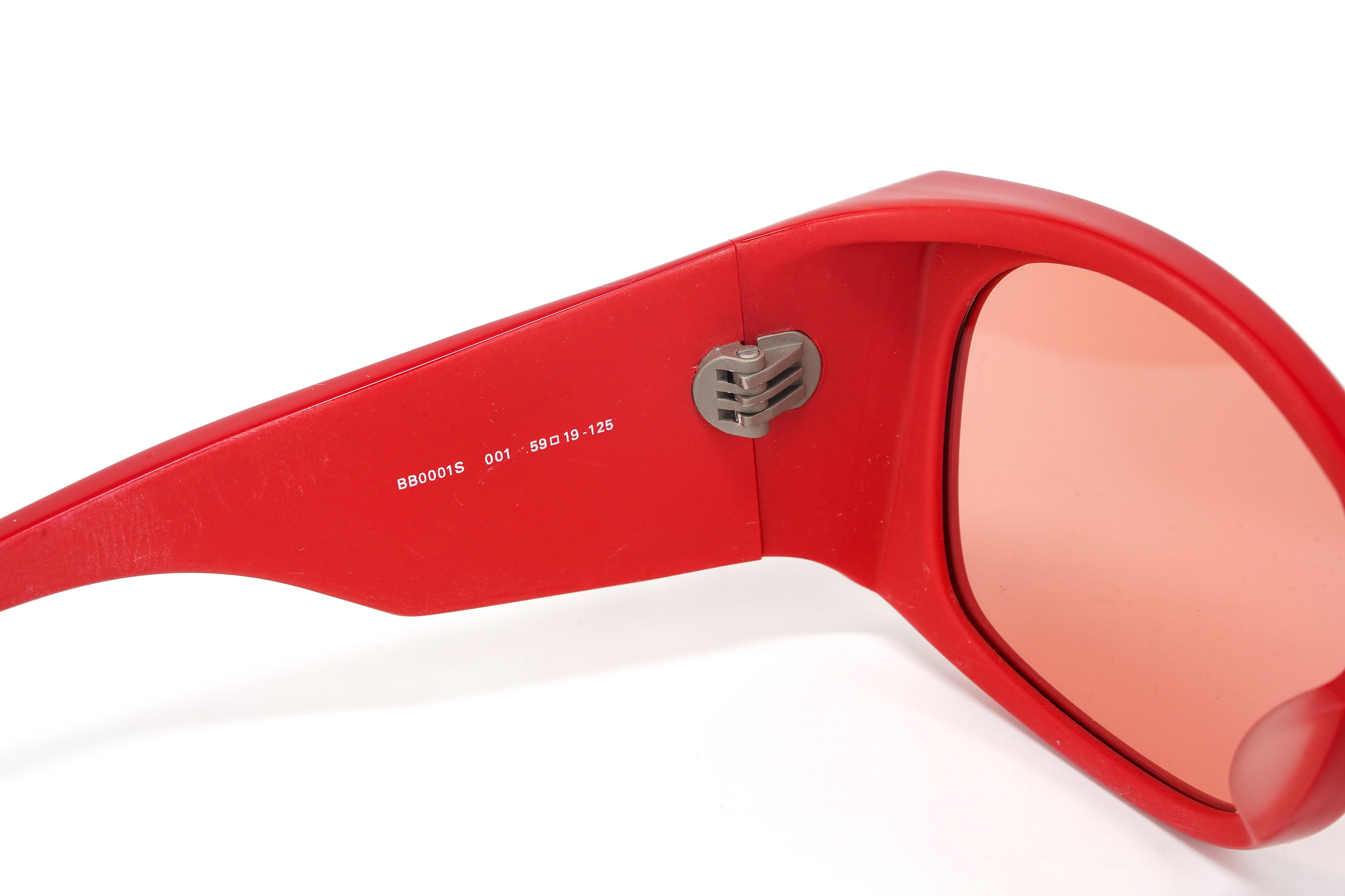 Balenciaga Unisex Sunglasses Warpaound Red BB0001S-001 59-GR8 Sunglasses