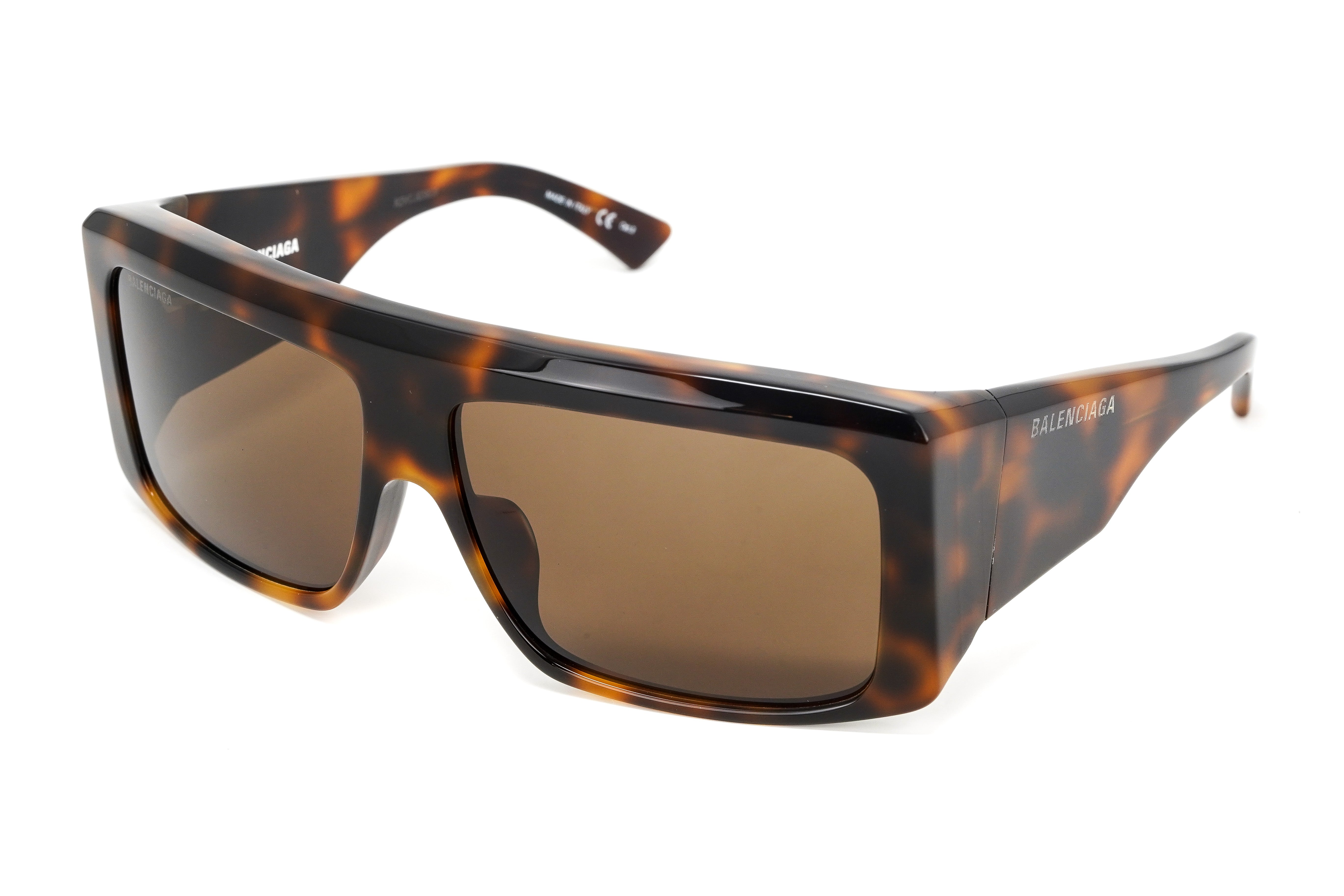 Balenciaga Unisex Sunglasses Oversized Rectangle Havana BB0002S-002 63-GR8 Sunglasses