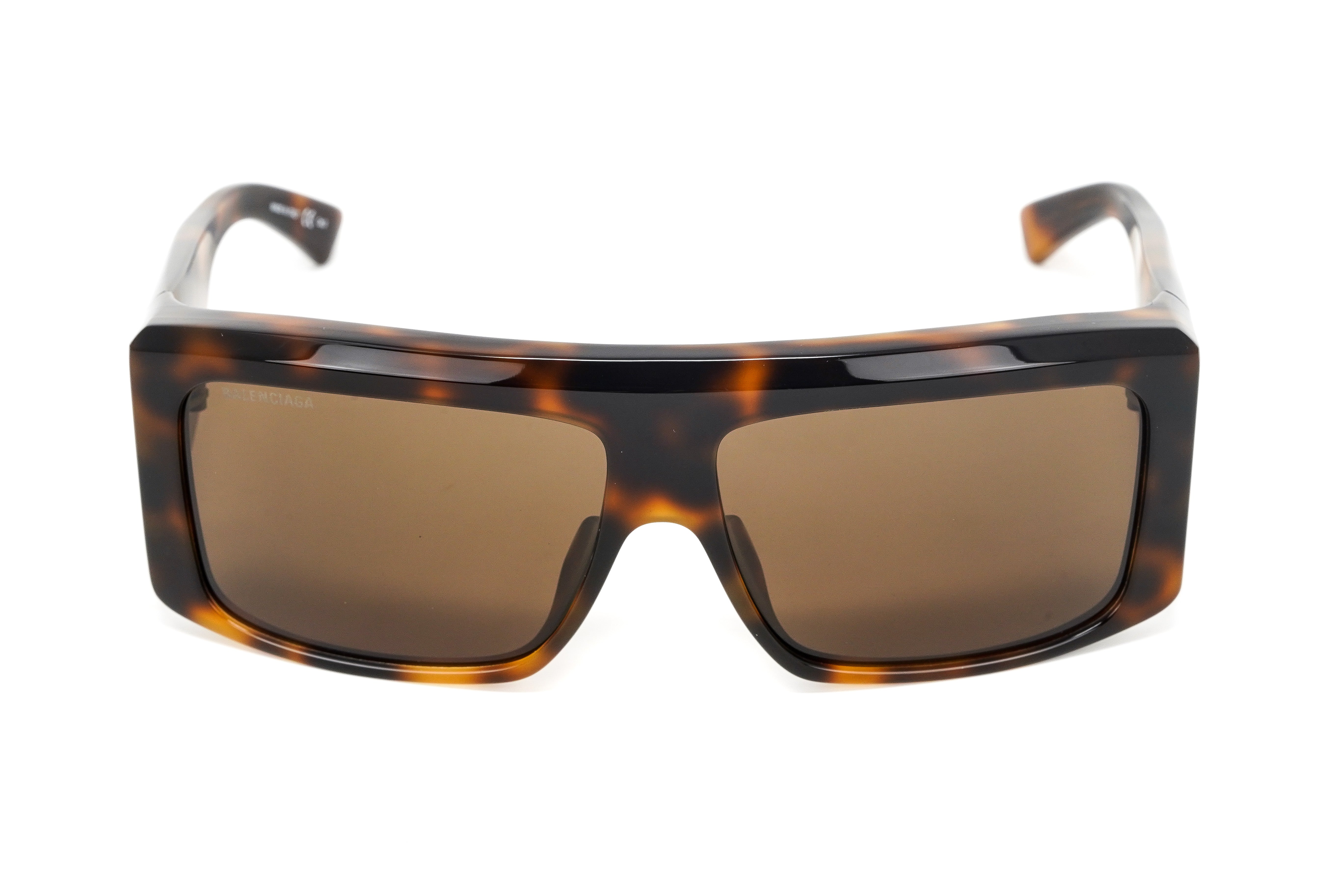 Balenciaga Unisex Sunglasses Oversized Rectangle Havana BB0002S-002 63-GR8 Sunglasses