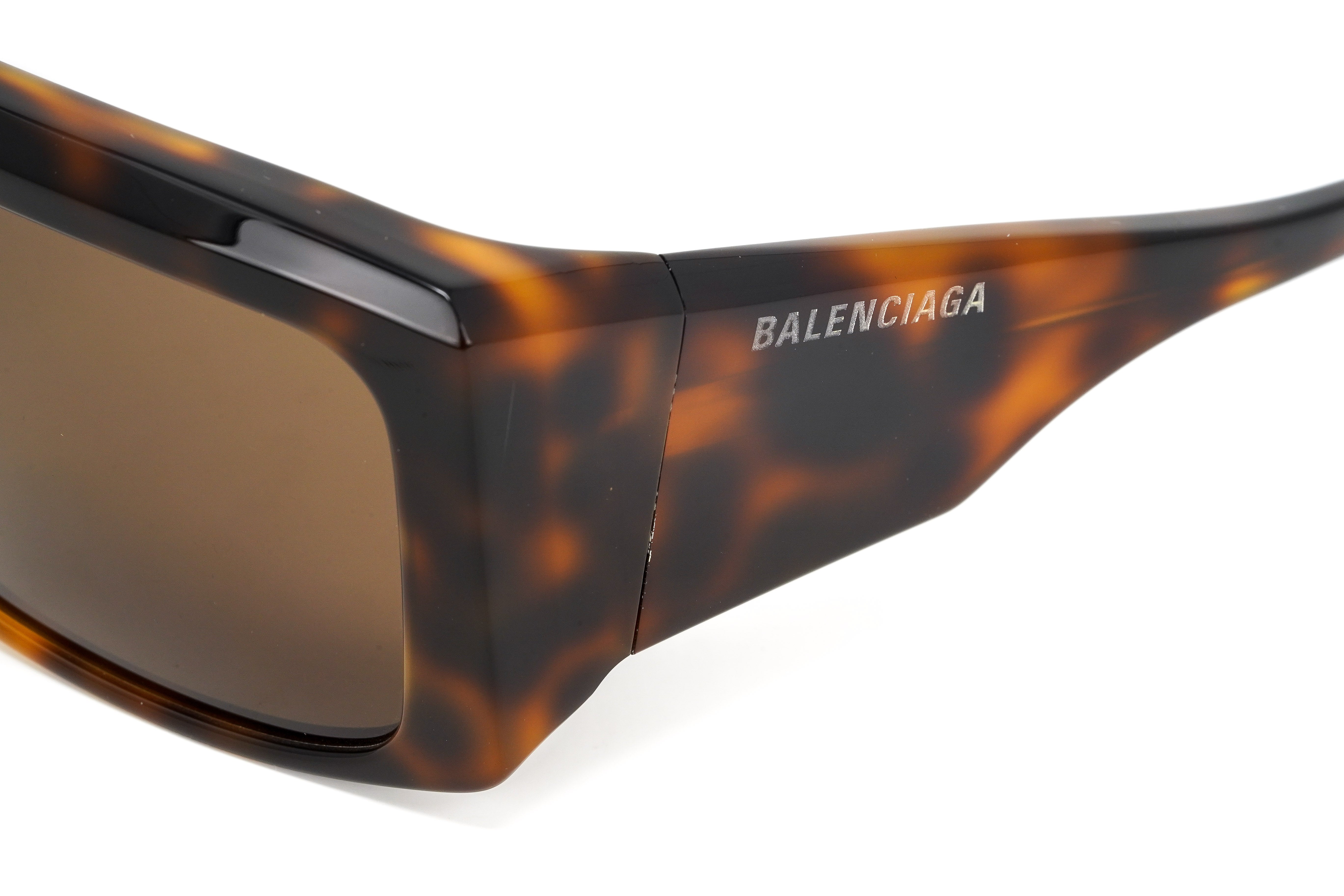Balenciaga Unisex Sunglasses Oversized Rectangle Havana BB0002S-002 63-GR8 Sunglasses