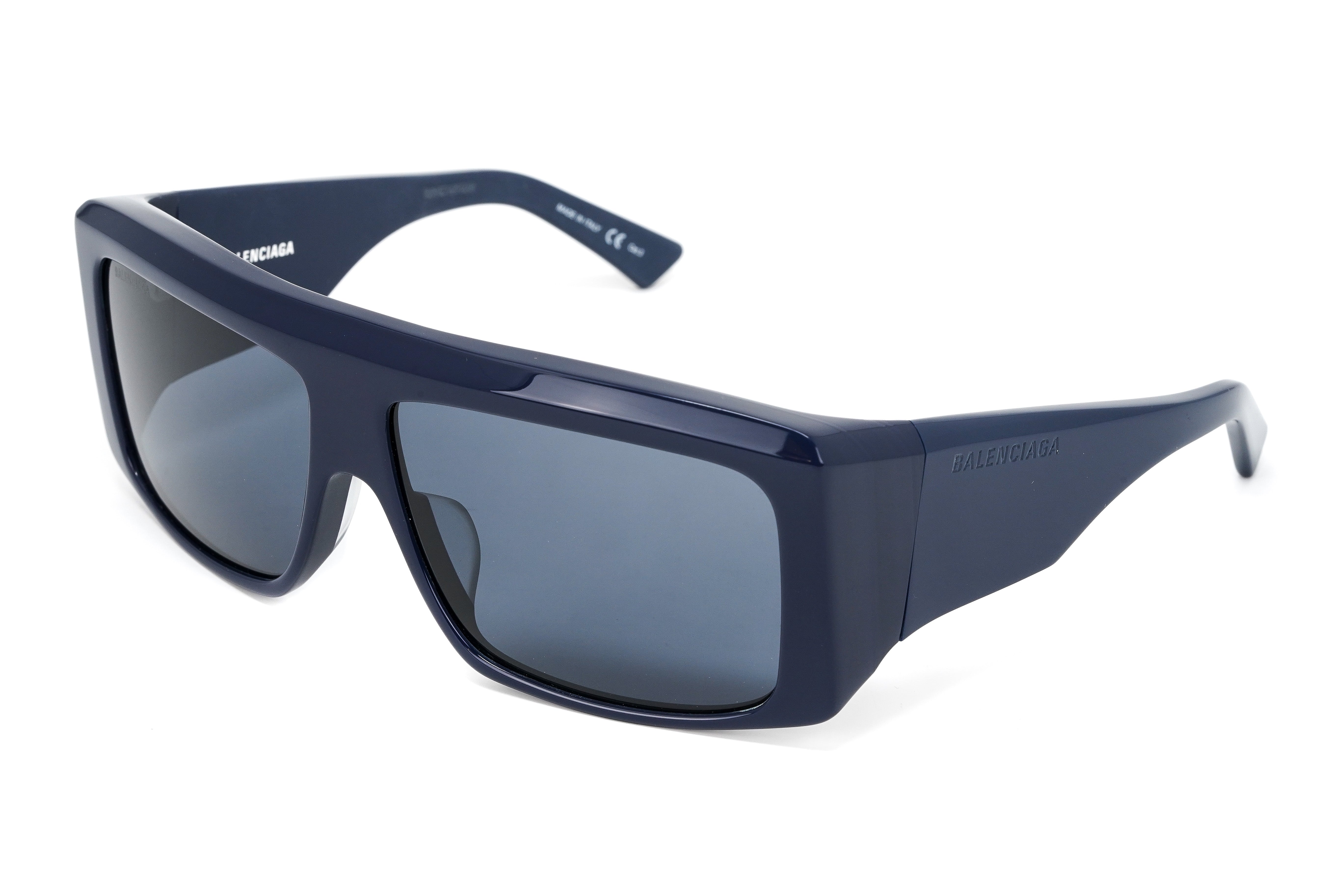 Balenciaga Unisex Sunglasses Oversized Rectangle Blue BB0002S-004 63-GR8 Sunglasses