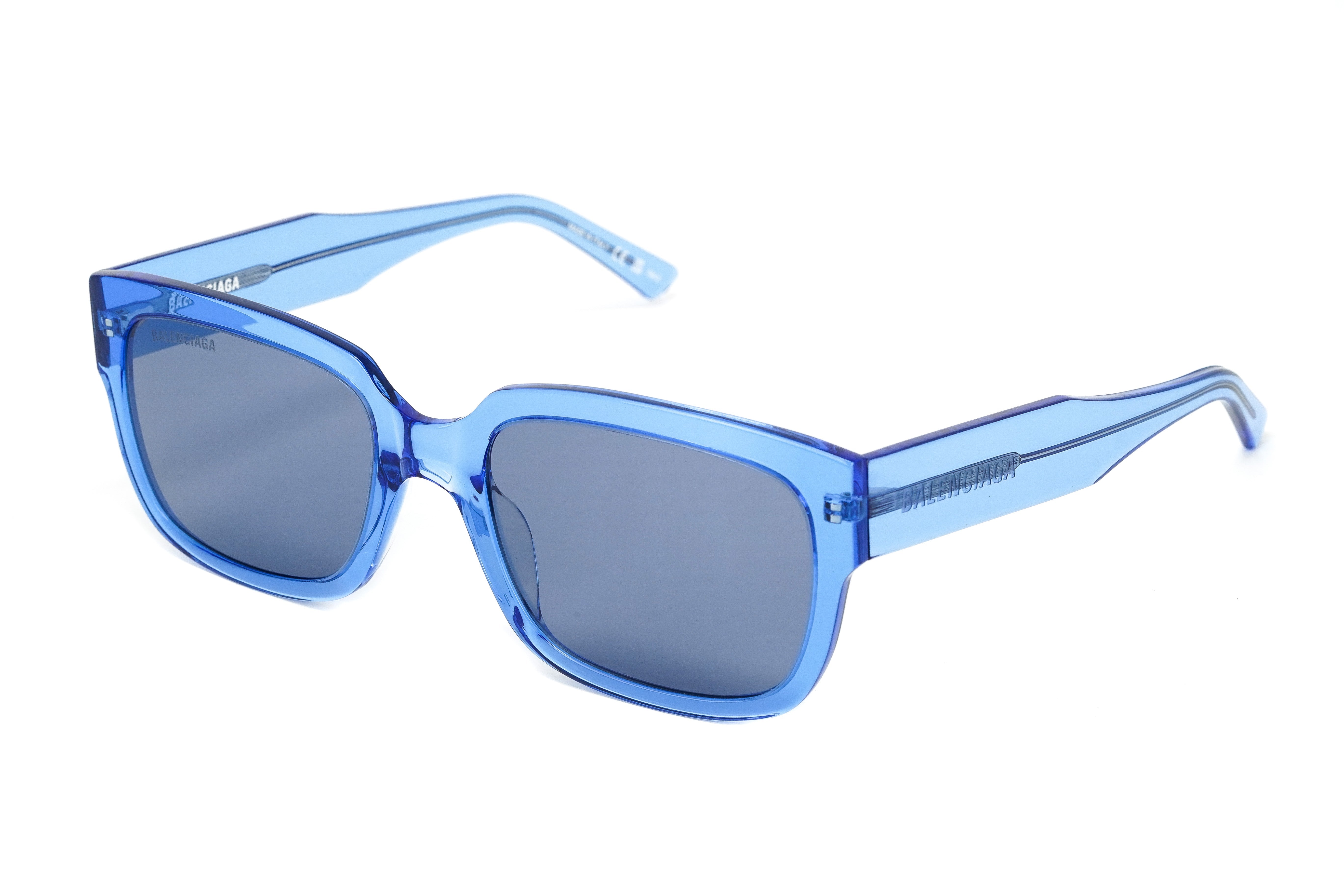 Balenciaga Unisex Sunglasses Rectangular Blue BB0049S-006 55-GR8 Sunglasses