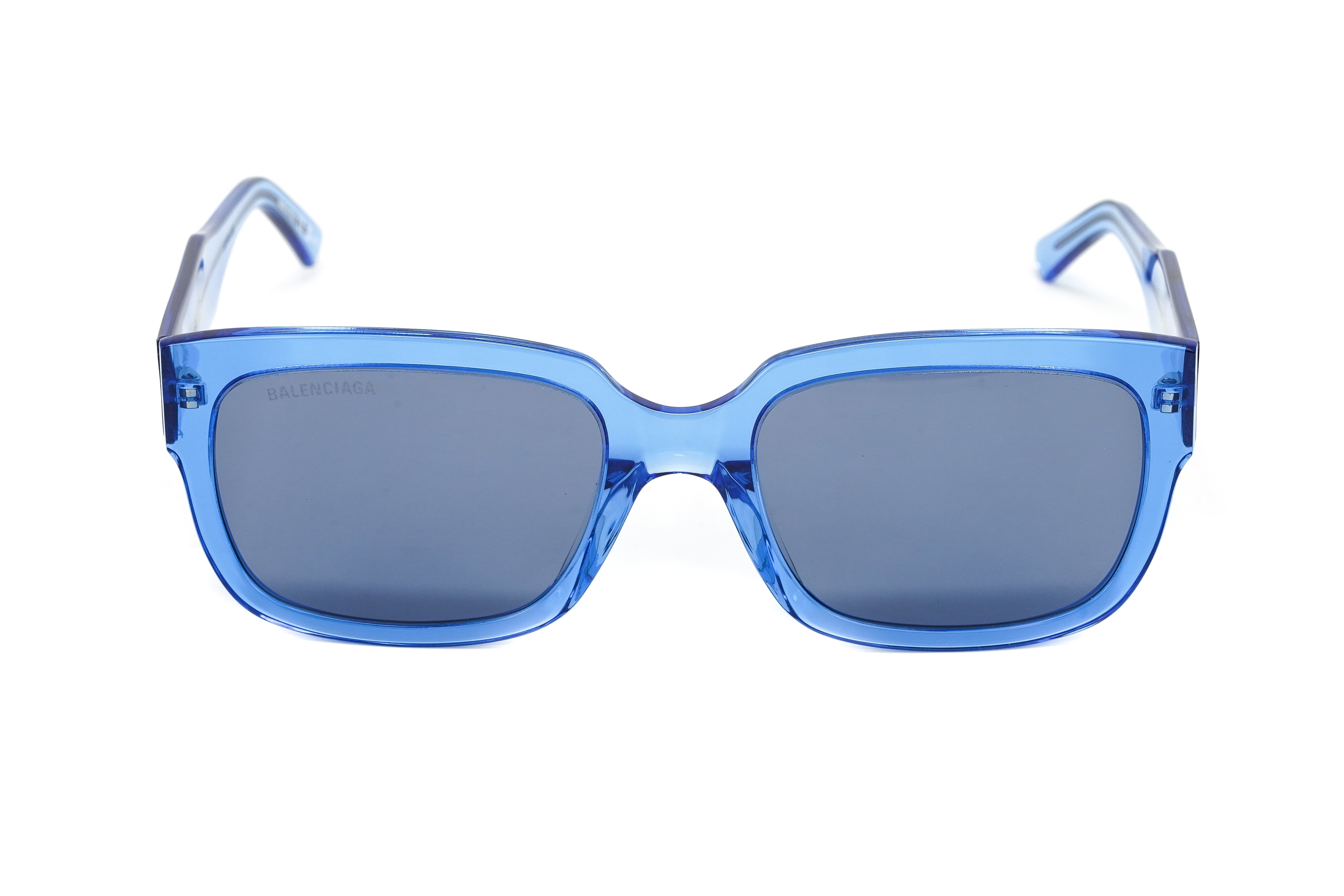 Balenciaga Unisex Sunglasses Rectangular Blue BB0049S-006 55-GR8 Sunglasses
