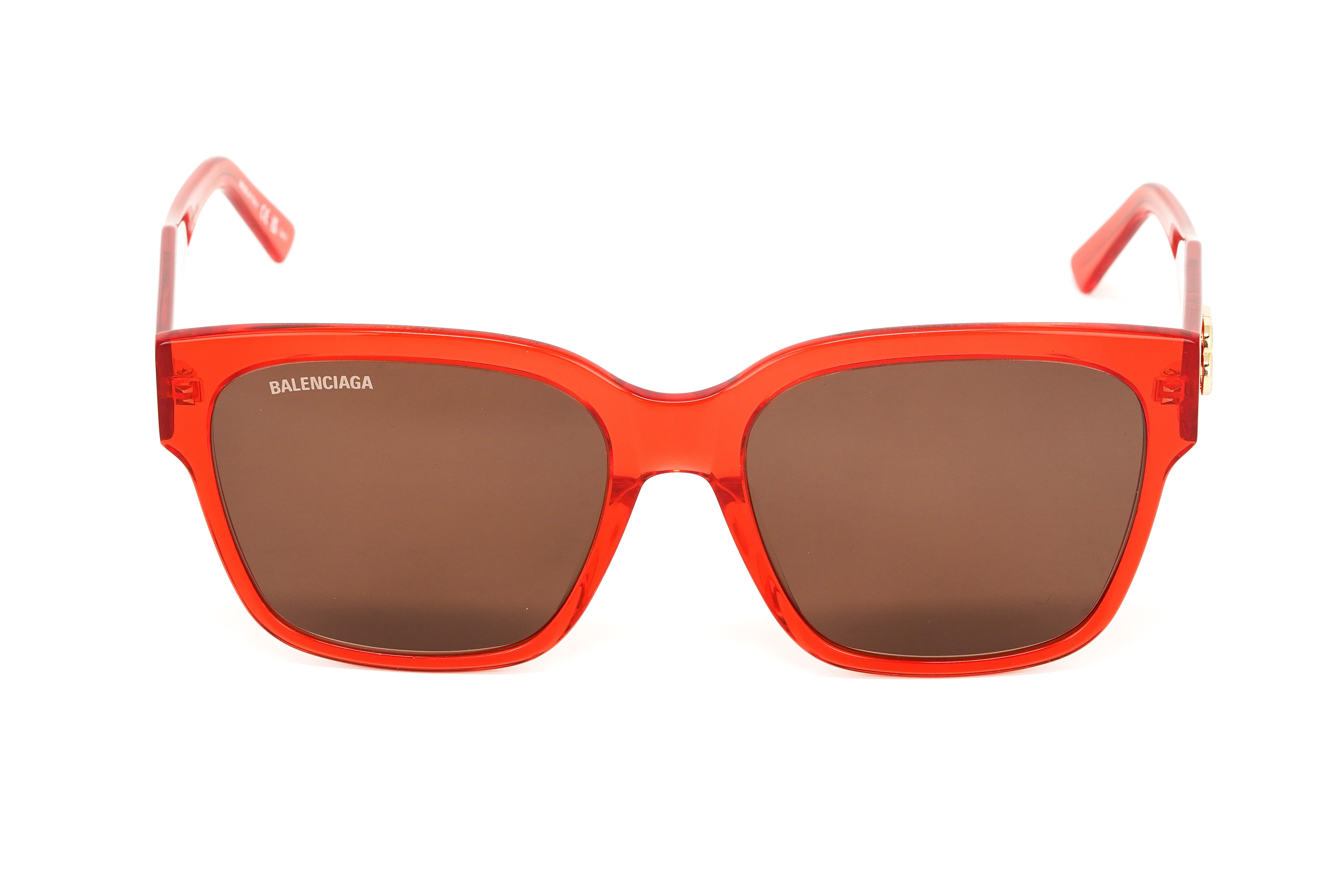 Balenciaga Women's Sunglasses Oversized Square Red BB0056S-005 55-GR8 Sunglasses